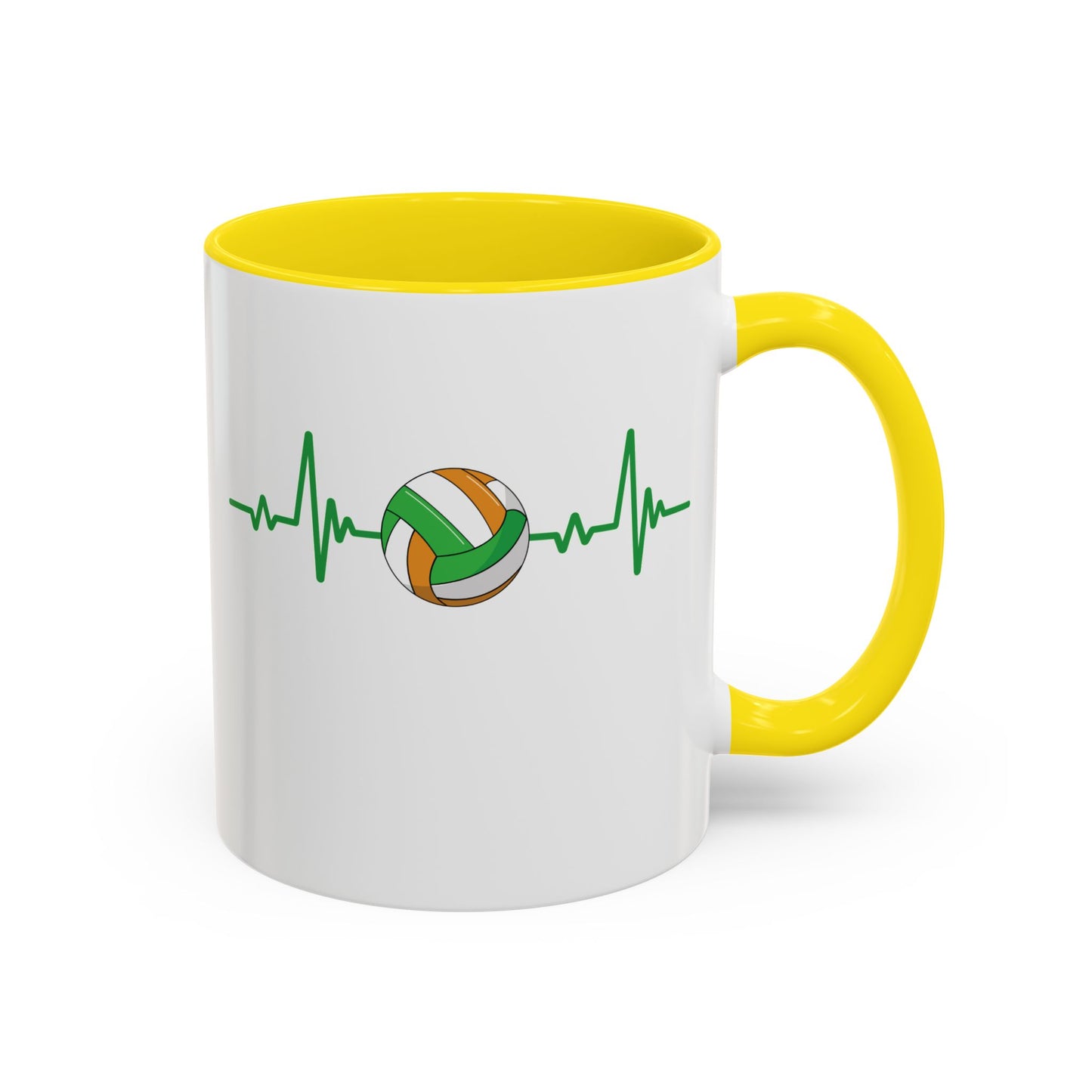 Green, White & Gold Gaelic Heartbeat Coffee Mug