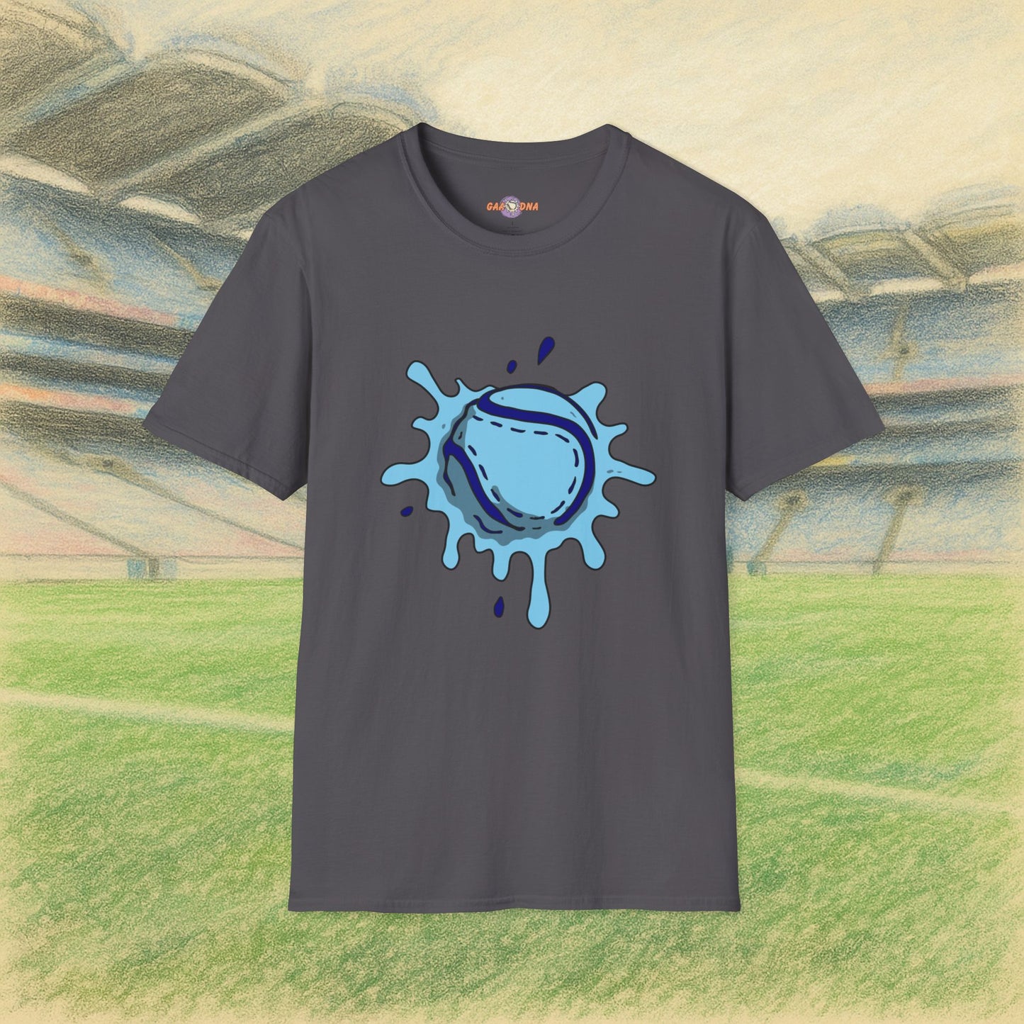 Navy and Blue Sliotar Splat! Tee