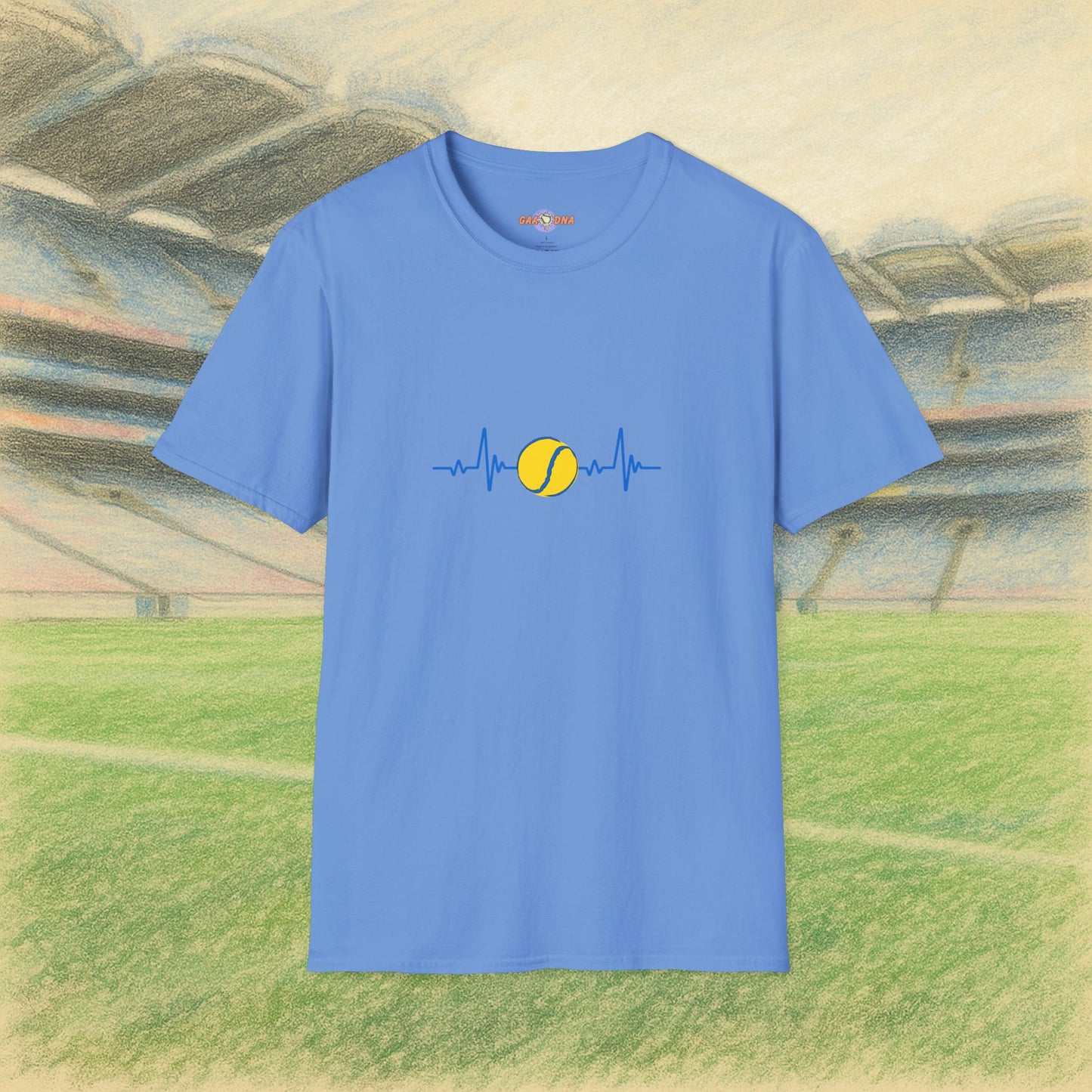 Yellow & Blue Sliotar Heartbeat Tee
