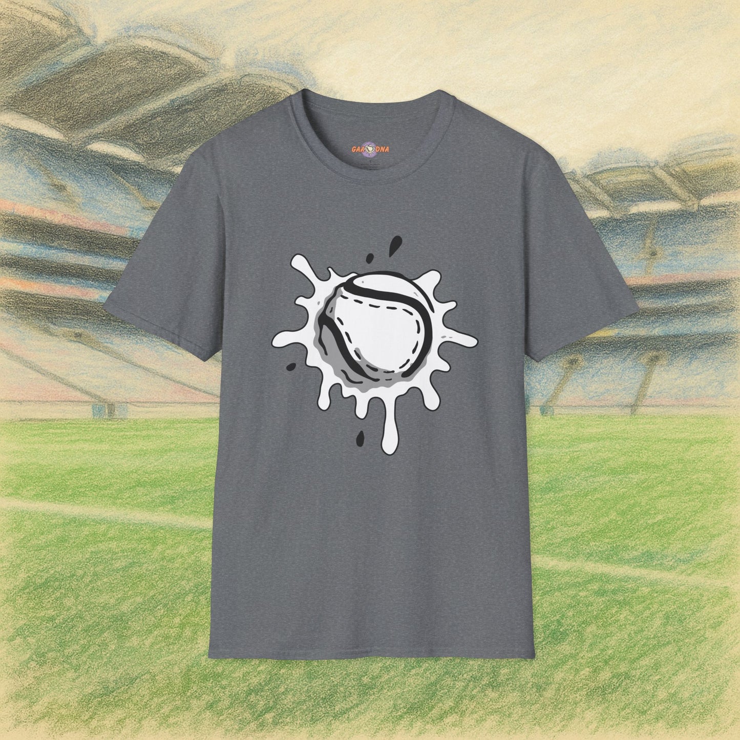 Black & White Sliotar Splat! Tee