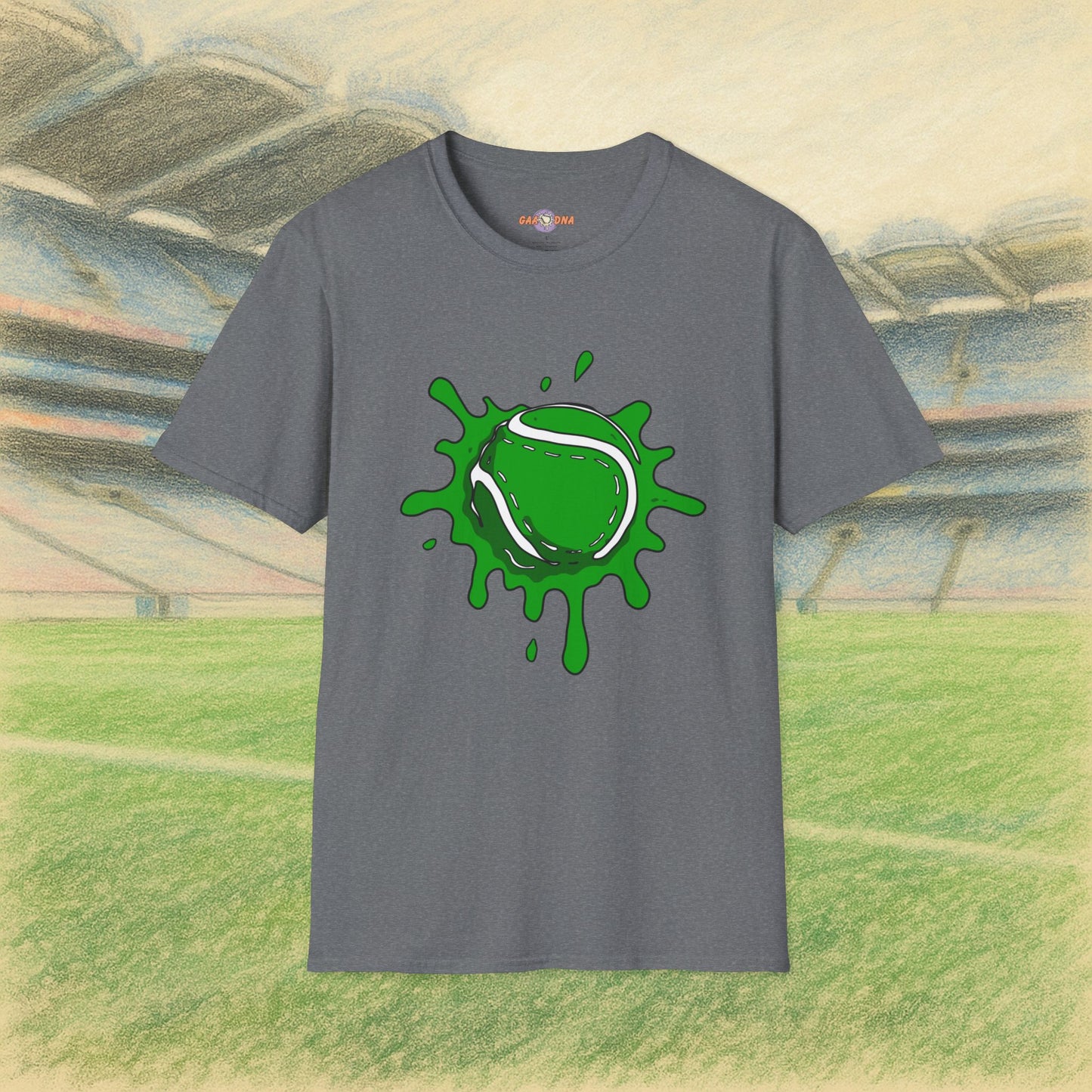 Green & White Sliotar Splat! Tee