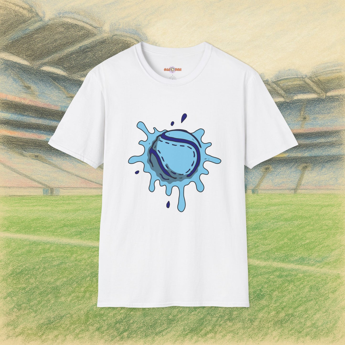 Navy and Blue Sliotar Splat! Tee