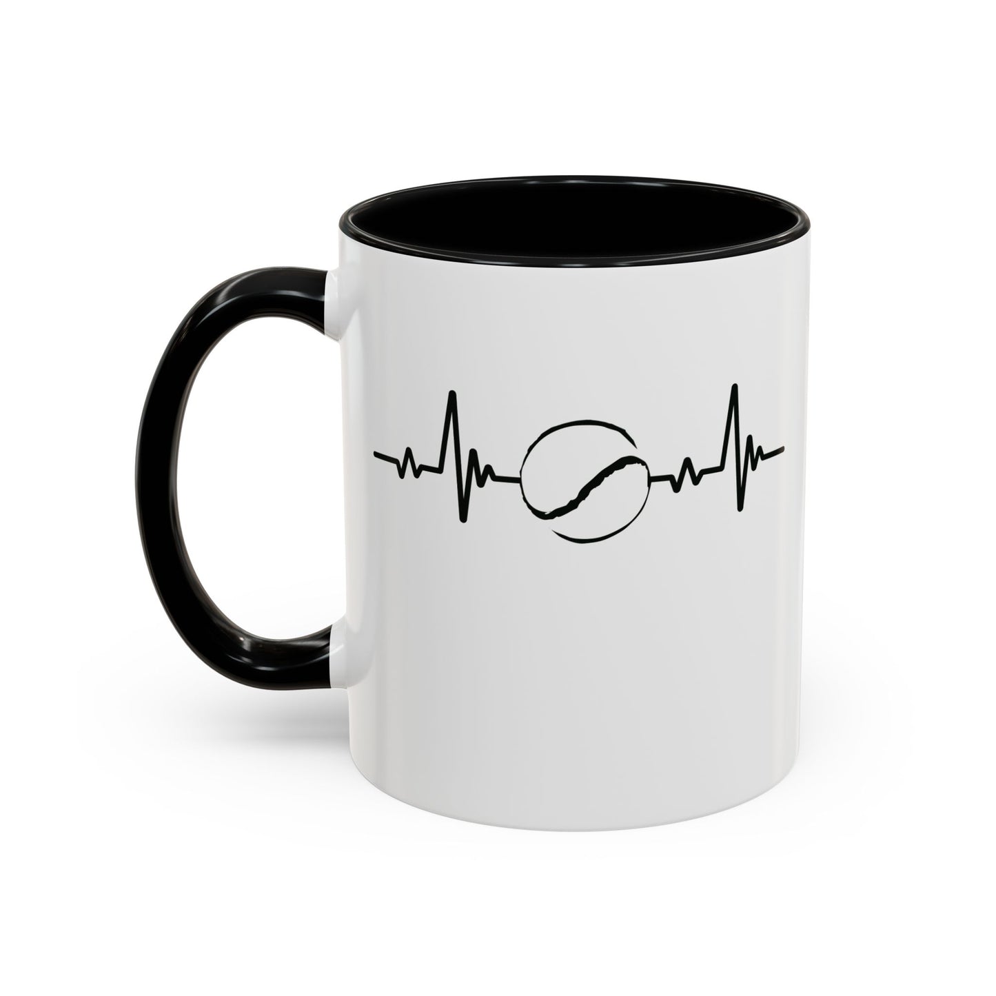 Black & White Sliotar Heartbeat Coffee Mug