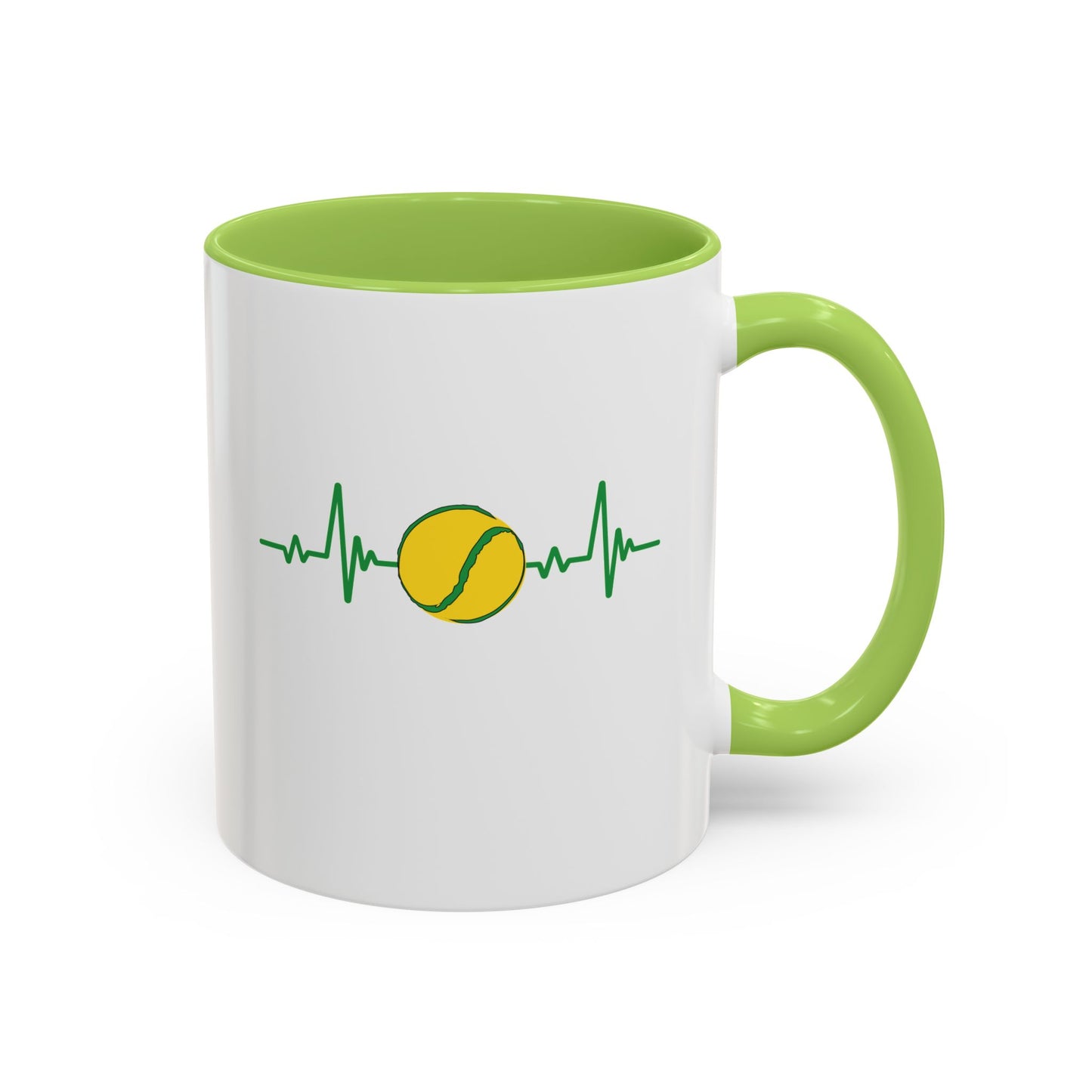Green & Yellow Sliotar Heartbeat Coffee Mug