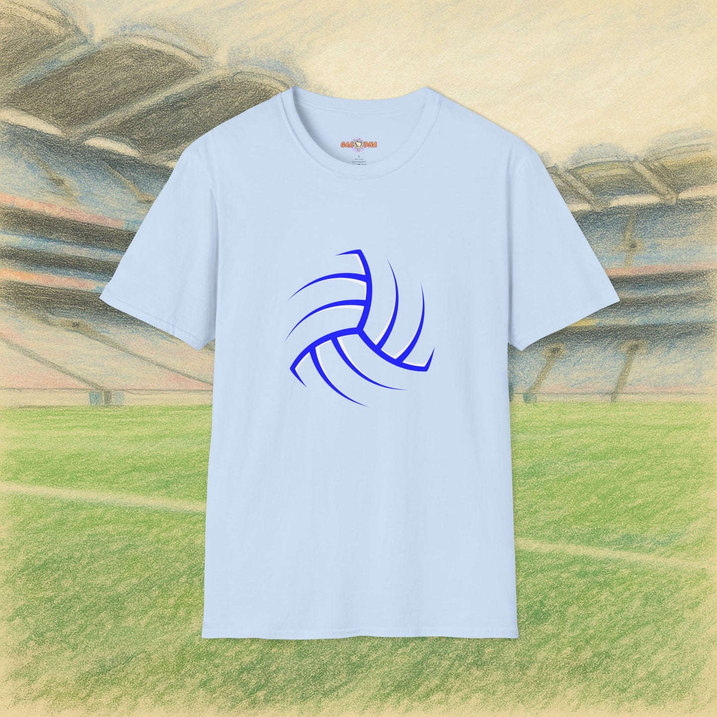 Customise Blue & White Outline Gaelic Football