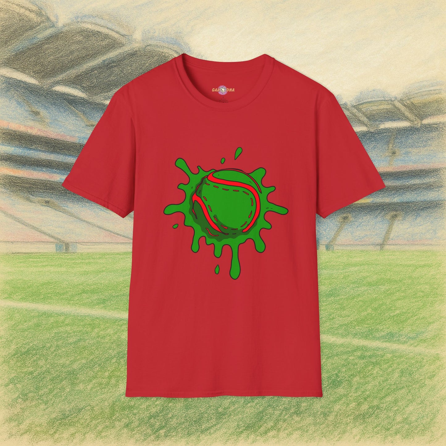 Red & Green Sliotar Splat! Tee