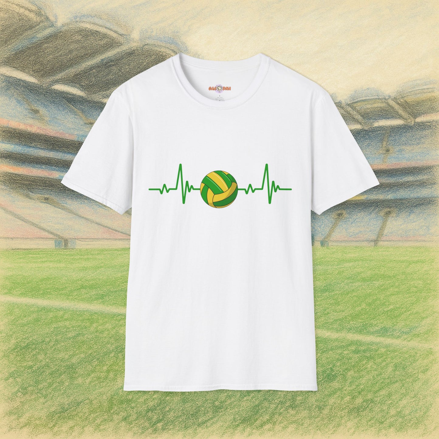 Green & Yellow Gaelic Heartbeat Tee