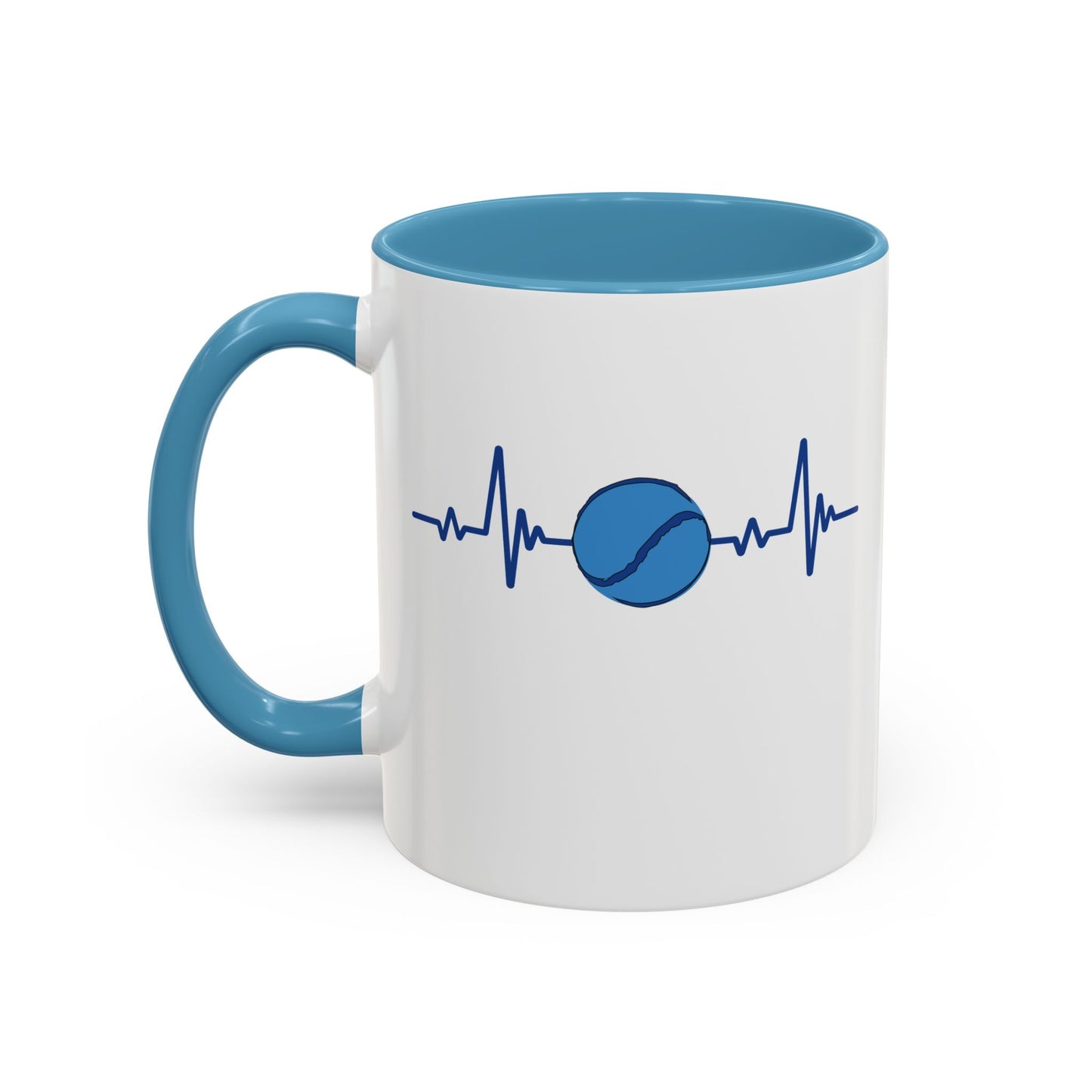 Navy & Blue Sliotar Heartbeat Coffee Mug