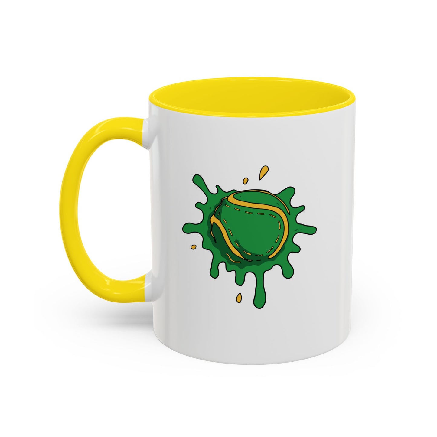 Green & Yellow Sliotar Splat! Coffee Mug