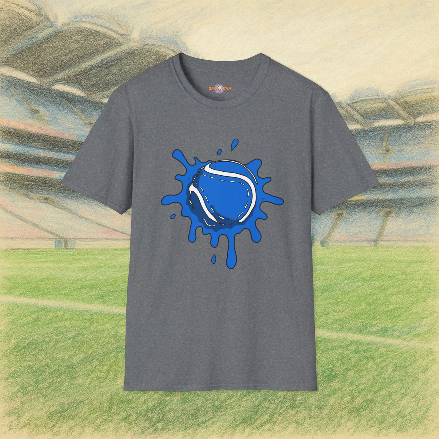 Blue & White Sliotar Splat! Tee