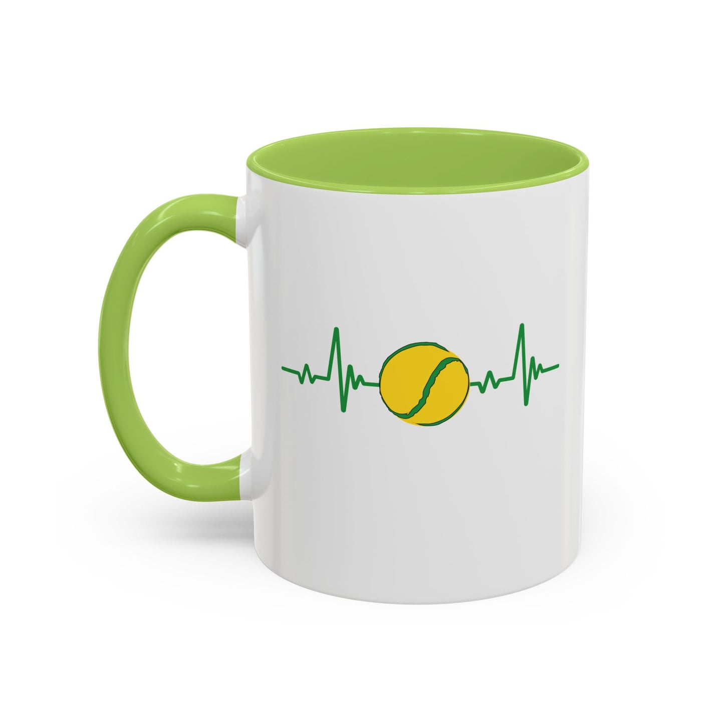 Green & Yellow Sliotar Heartbeat Coffee Mug
