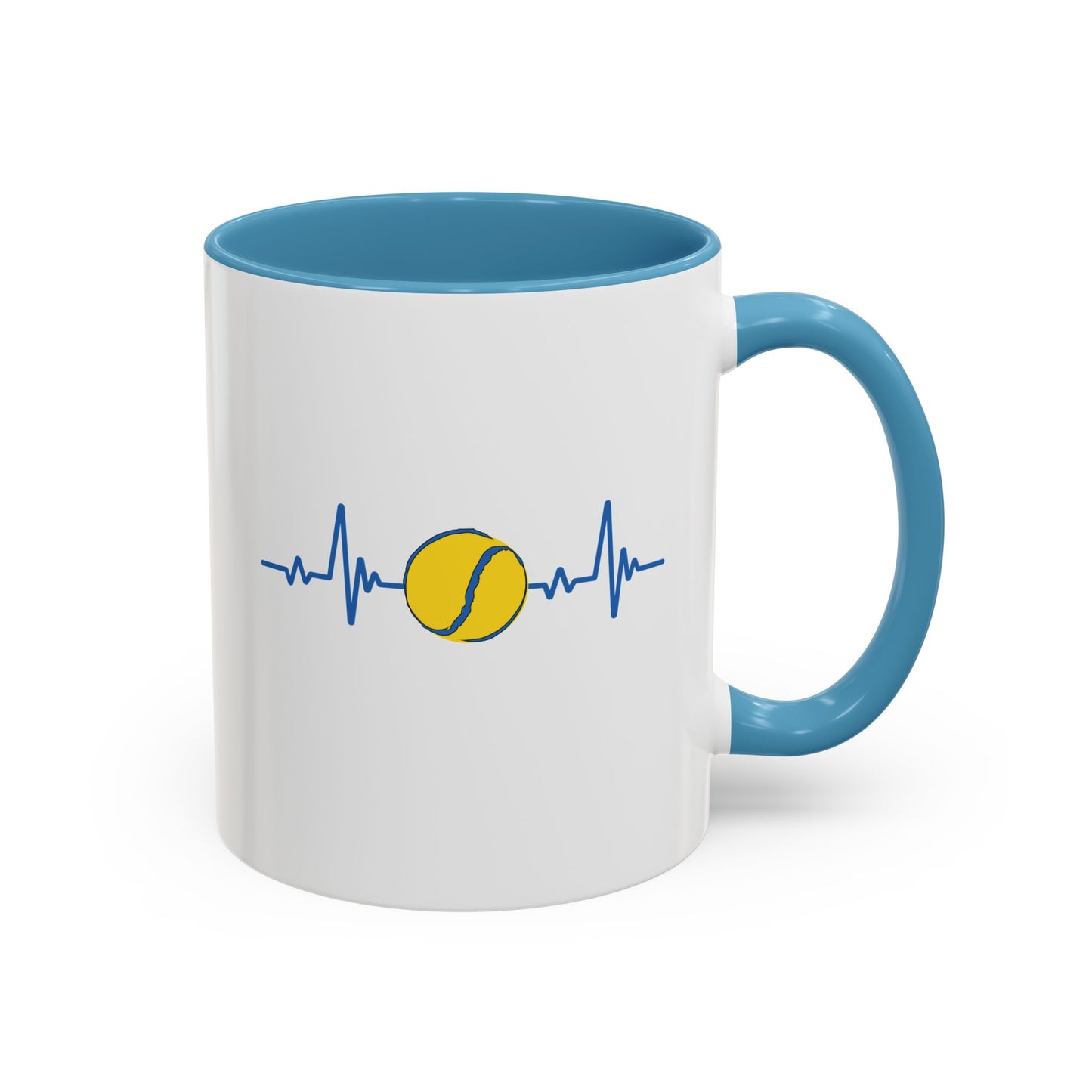 Yellow & Blue Sliotar Heartbeat Coffee Mug