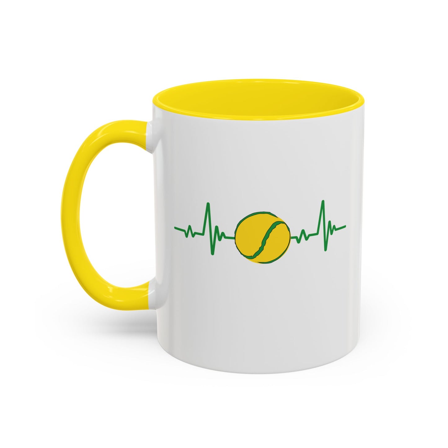 Green & Yellow Sliotar Heartbeat Coffee Mug
