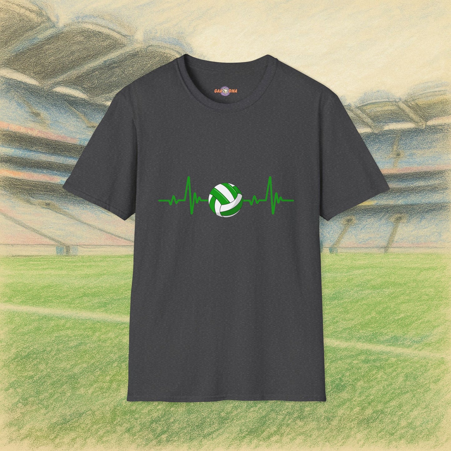 Green & White Gaelic Heartbeat Tee