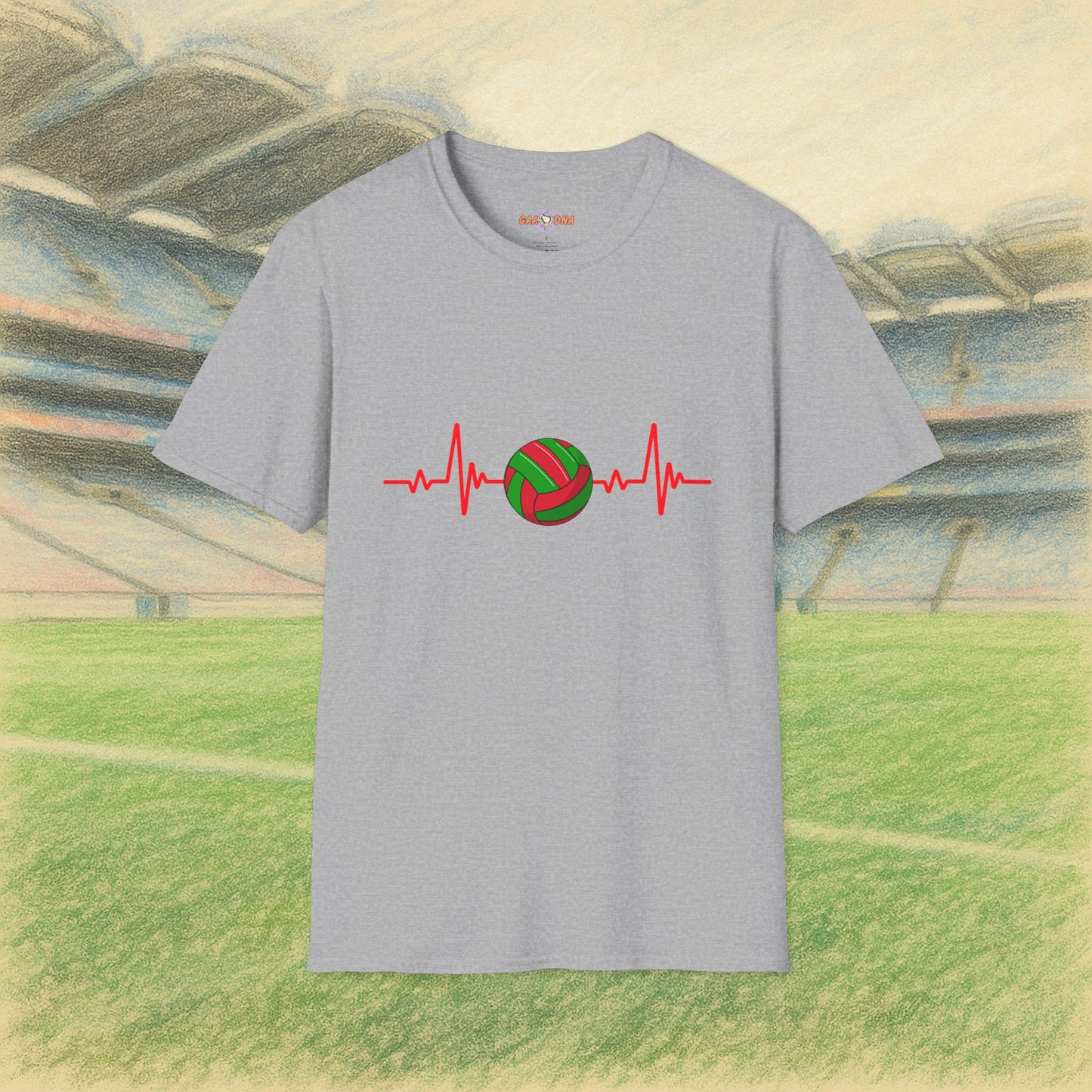 Red & Green Gaelic Heartbeat Tee