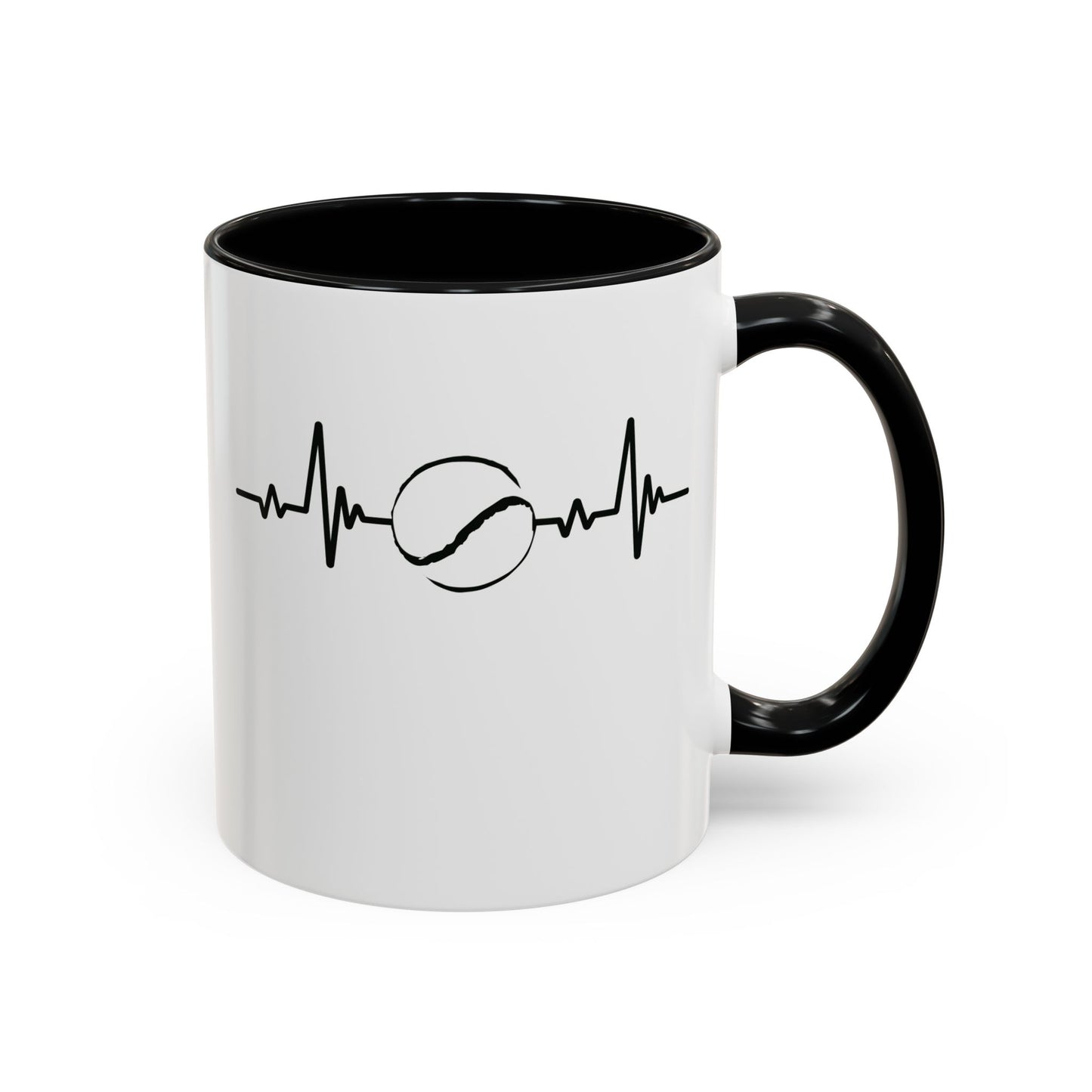 Black & White Sliotar Heartbeat Coffee Mug