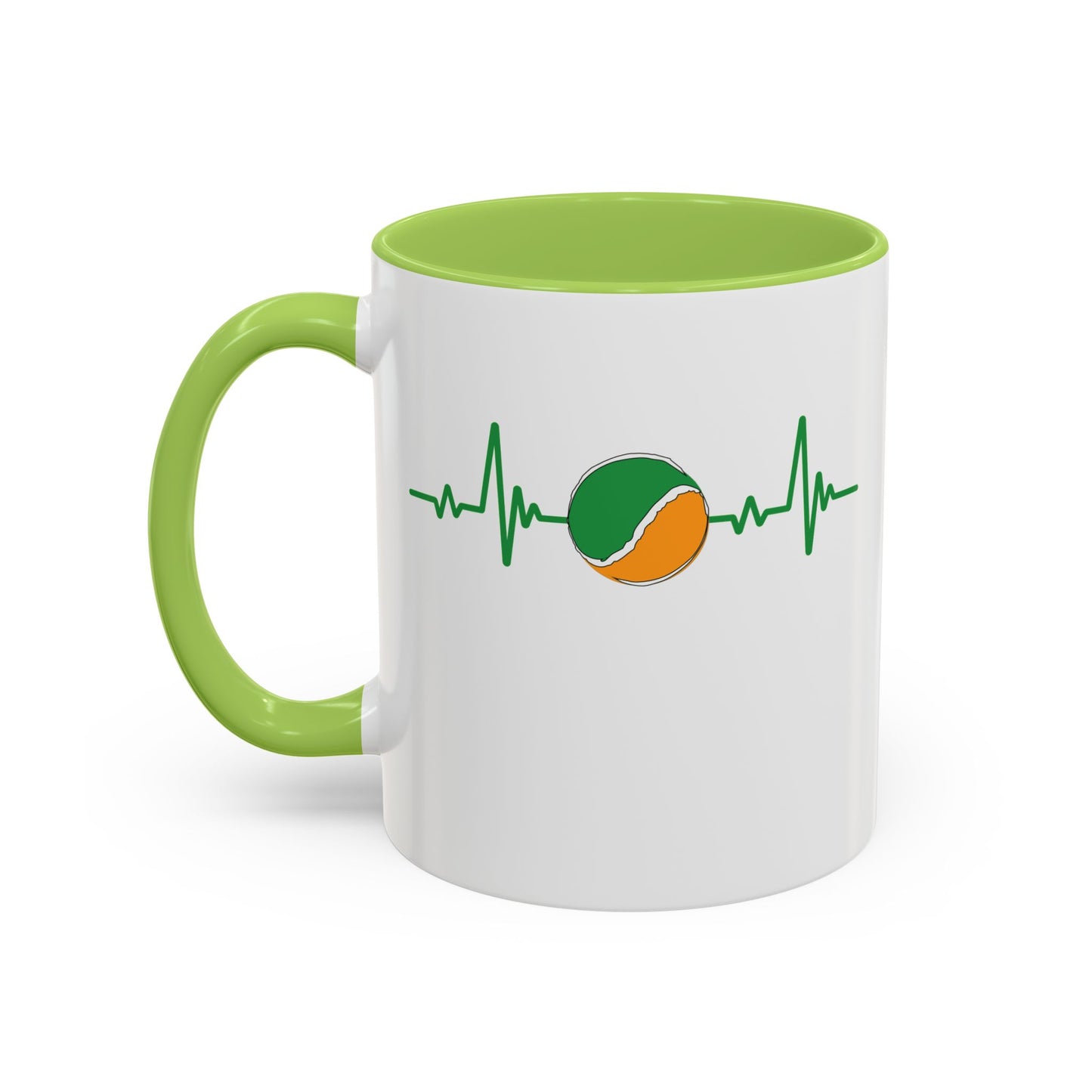 Green, White & Gold Sliotar Heartbeat Coffee Mug