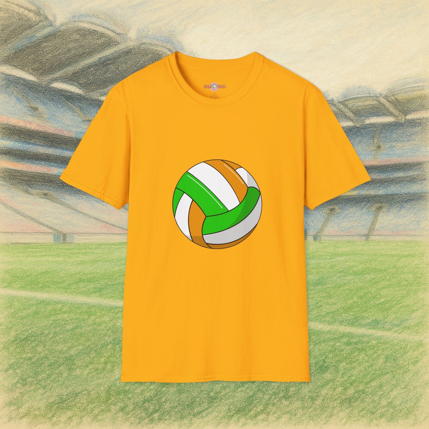 Customise Green, White & Gold Gaelic Football Tee