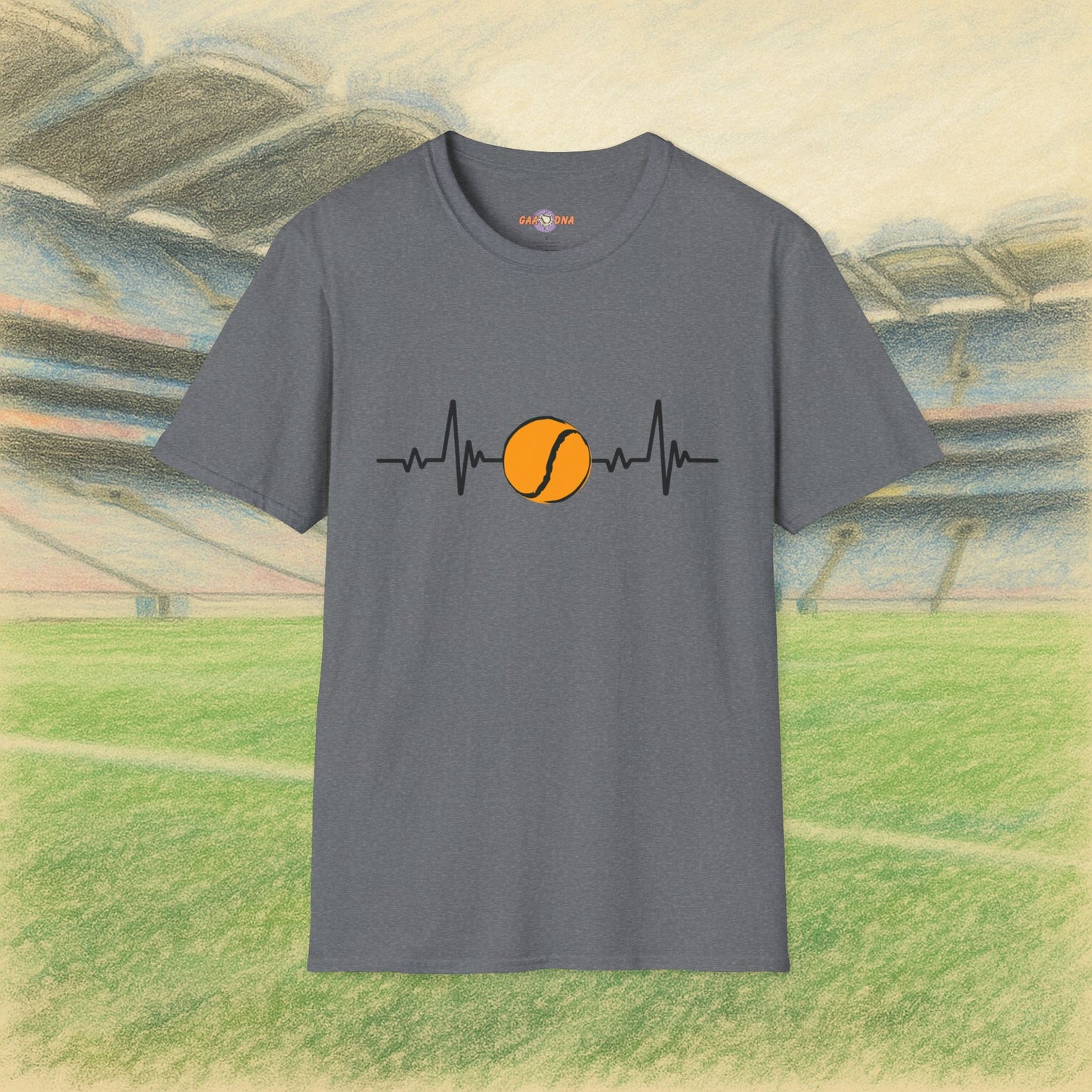 Black & Gold Sliotar Heartbeat Tee