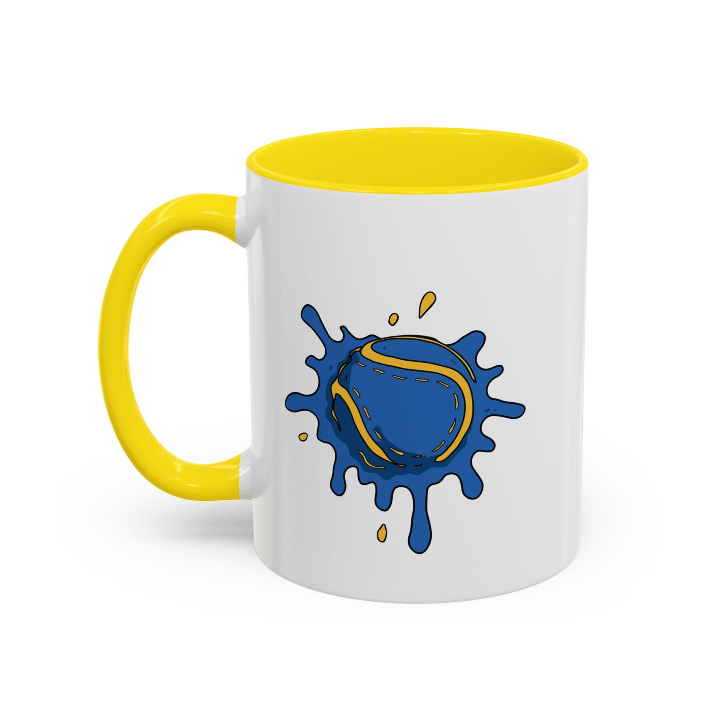 Yellow & Blue Sliotar Splat! Coffee Mug
