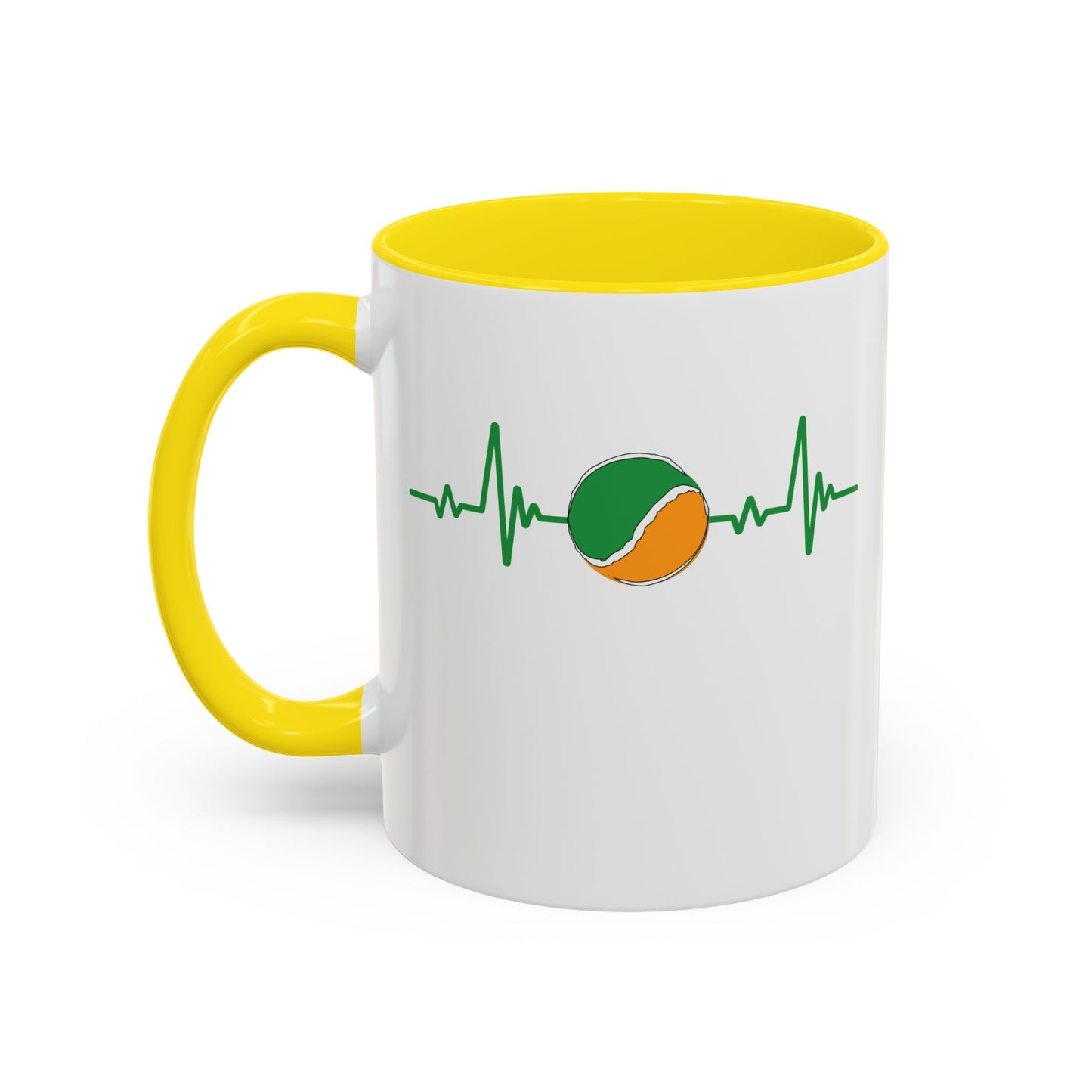 Green, White & Gold Sliotar Heartbeat Coffee Mug