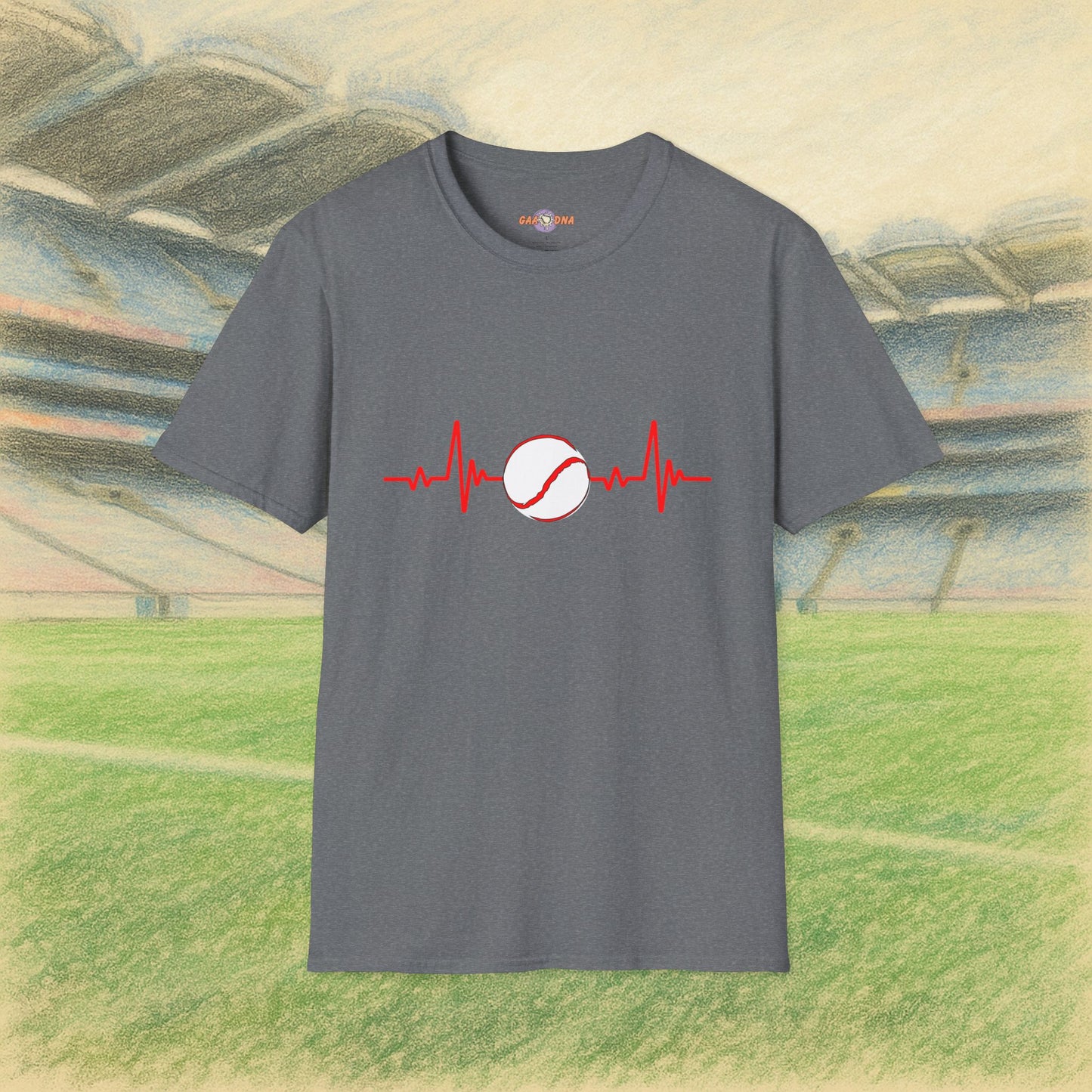 Red & White Sliotar Heartbeat Tee