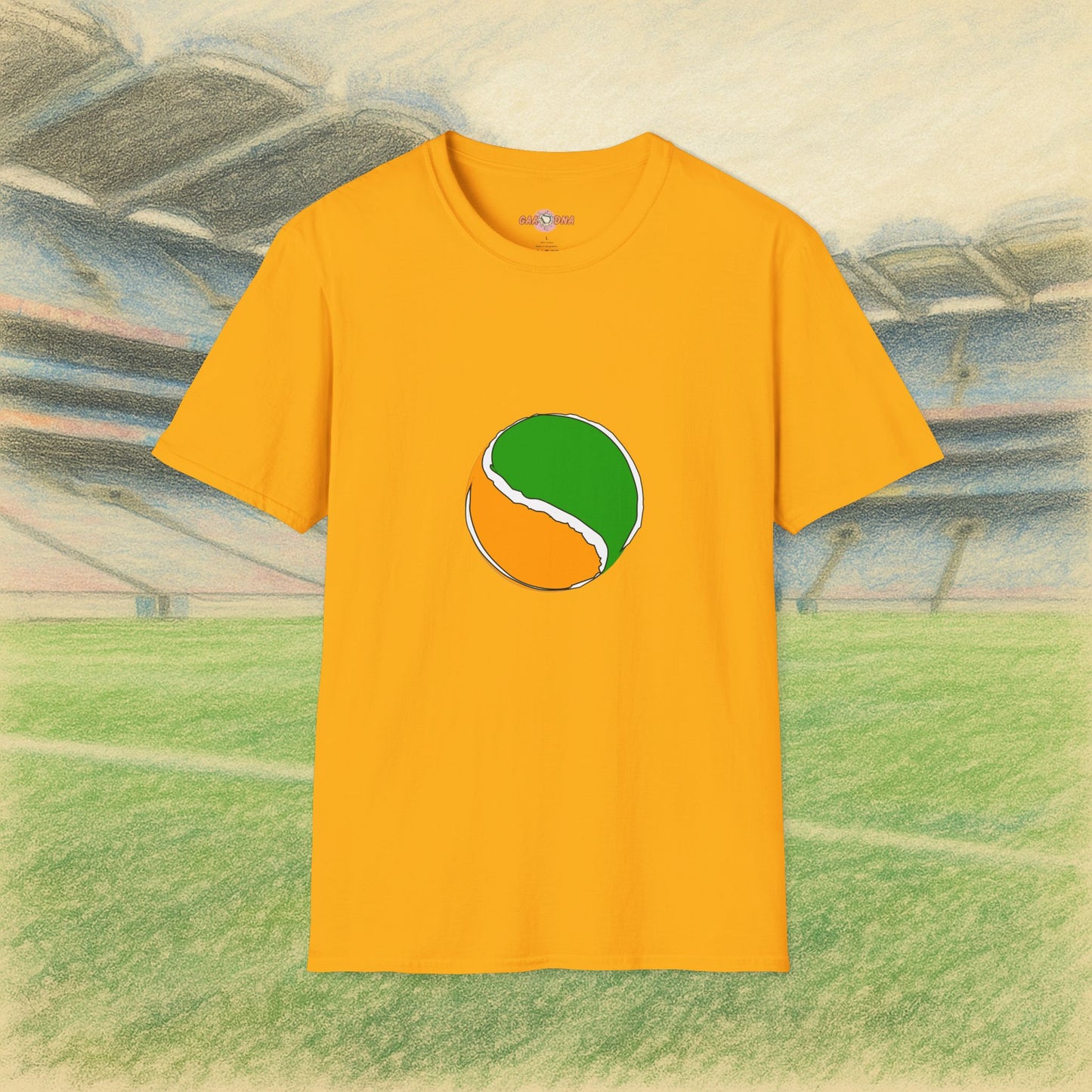 Customise Green, White & Gold Sliotar Tee