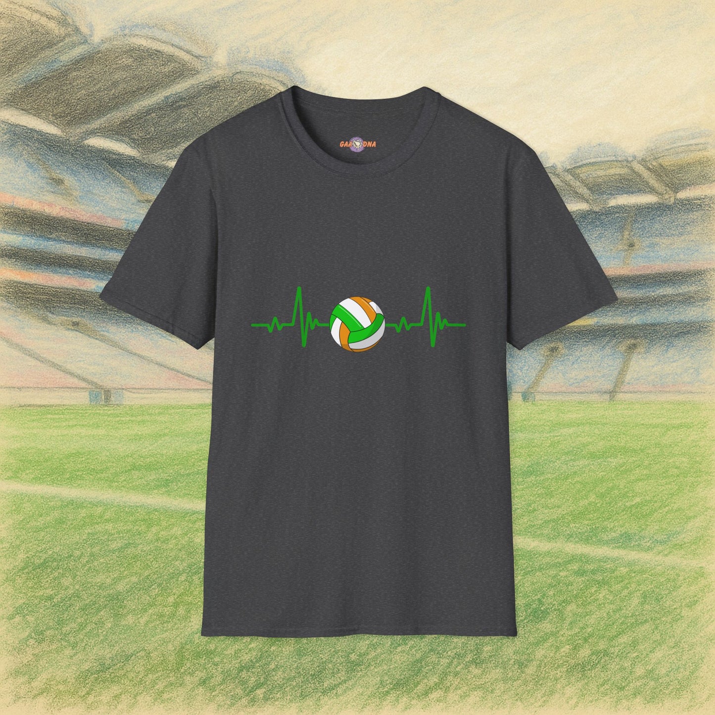 Green, White & Gold Gaelic Heartbeat Tee