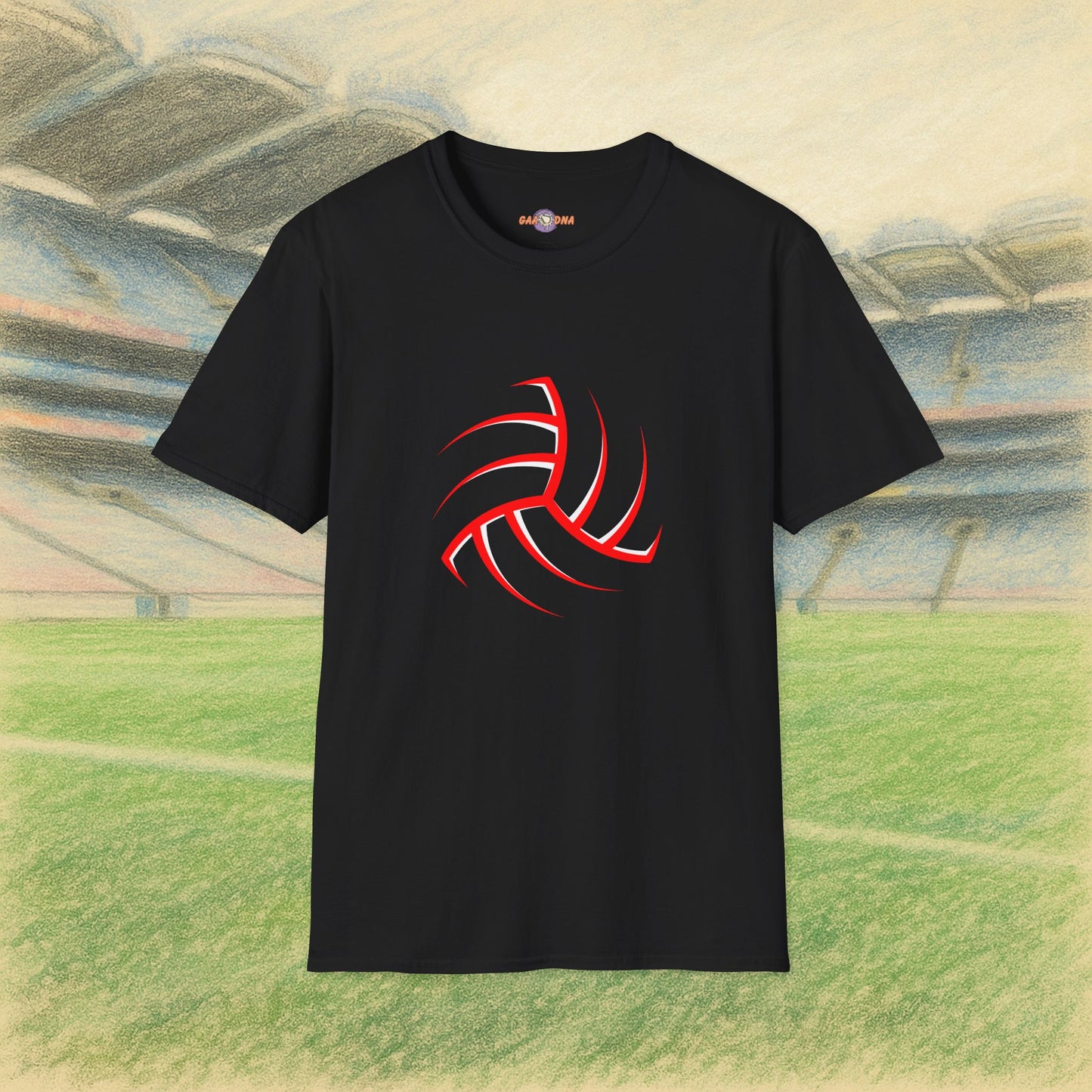 Customise Red & White Outline Gaelic Football
