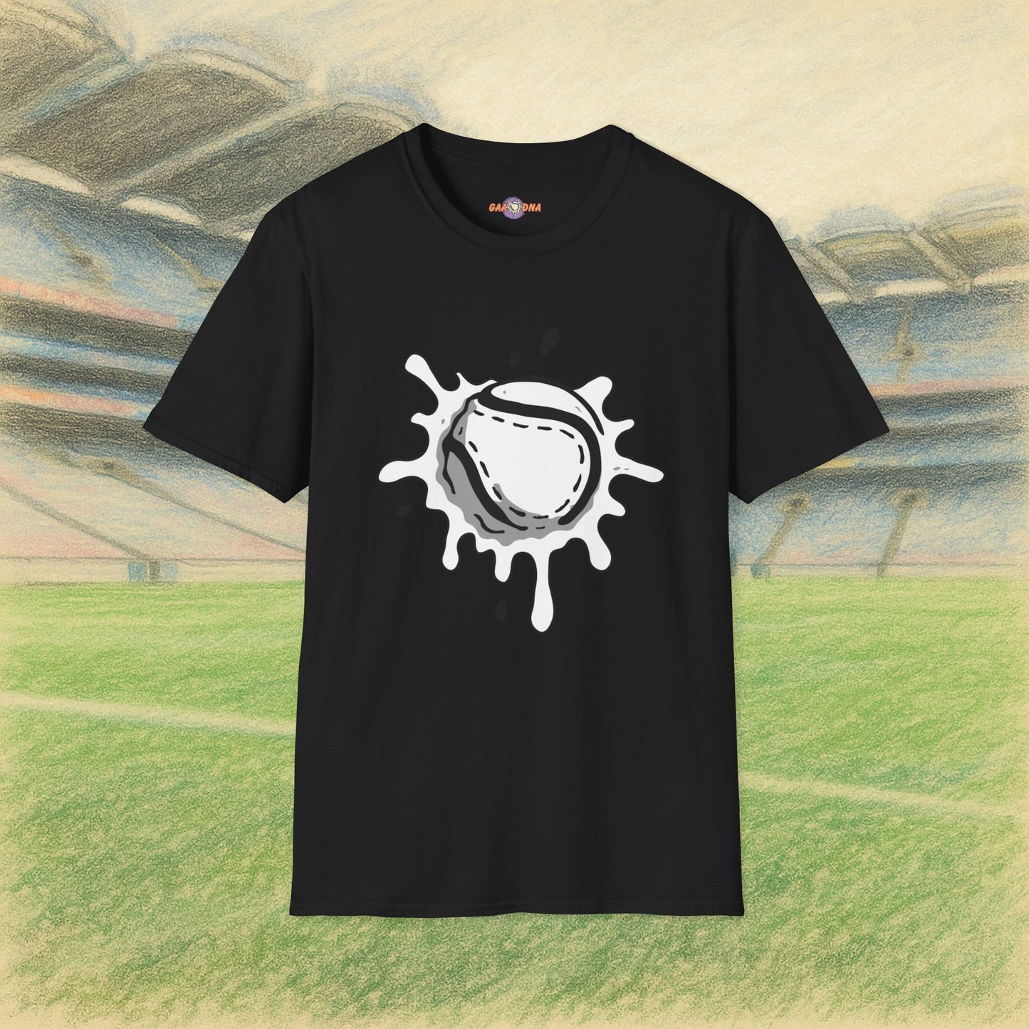 Black & White Sliotar Splat! Tee
