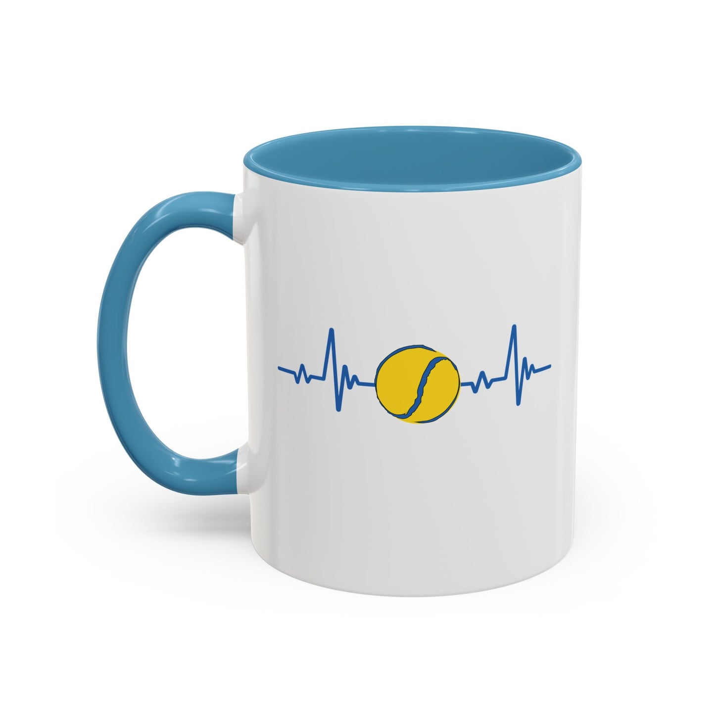 Yellow & Blue Sliotar Heartbeat Coffee Mug