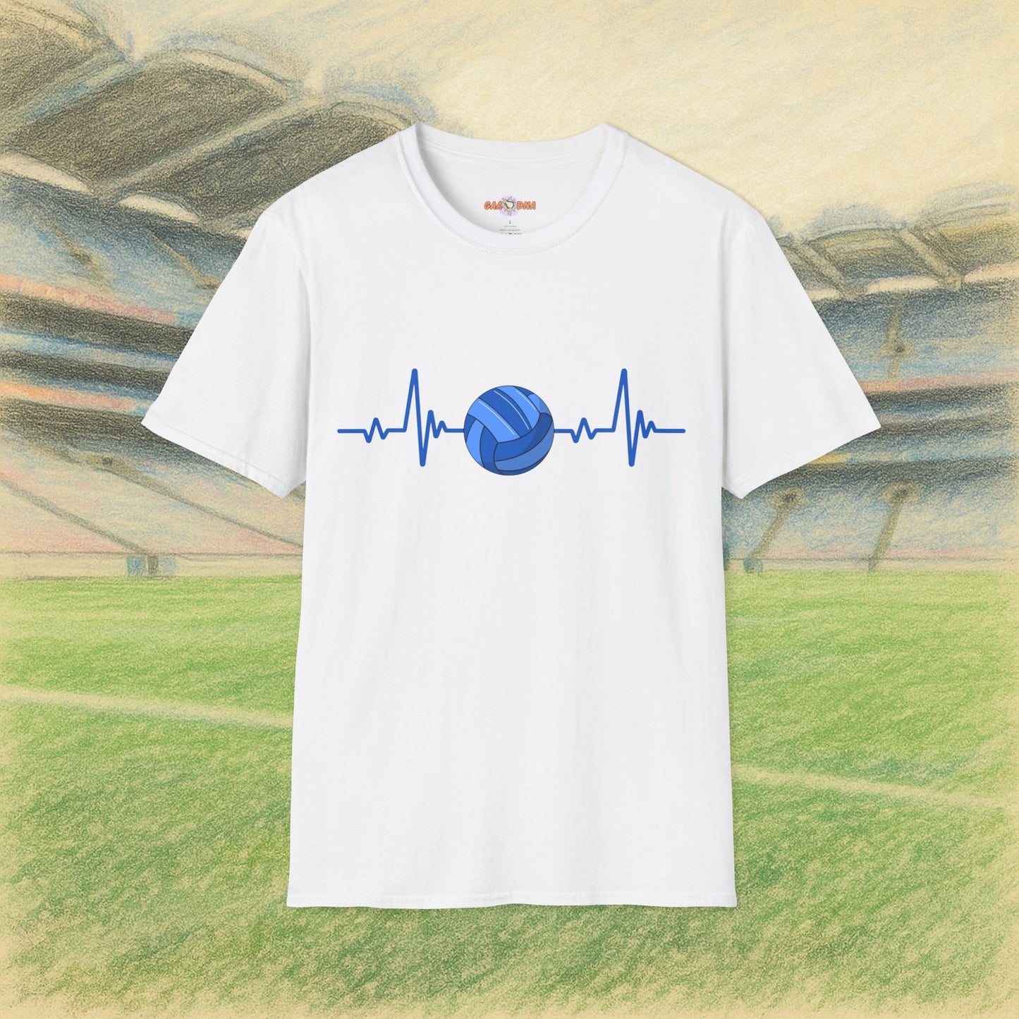 Navy & Blue Gaelic Heartbeat Tee