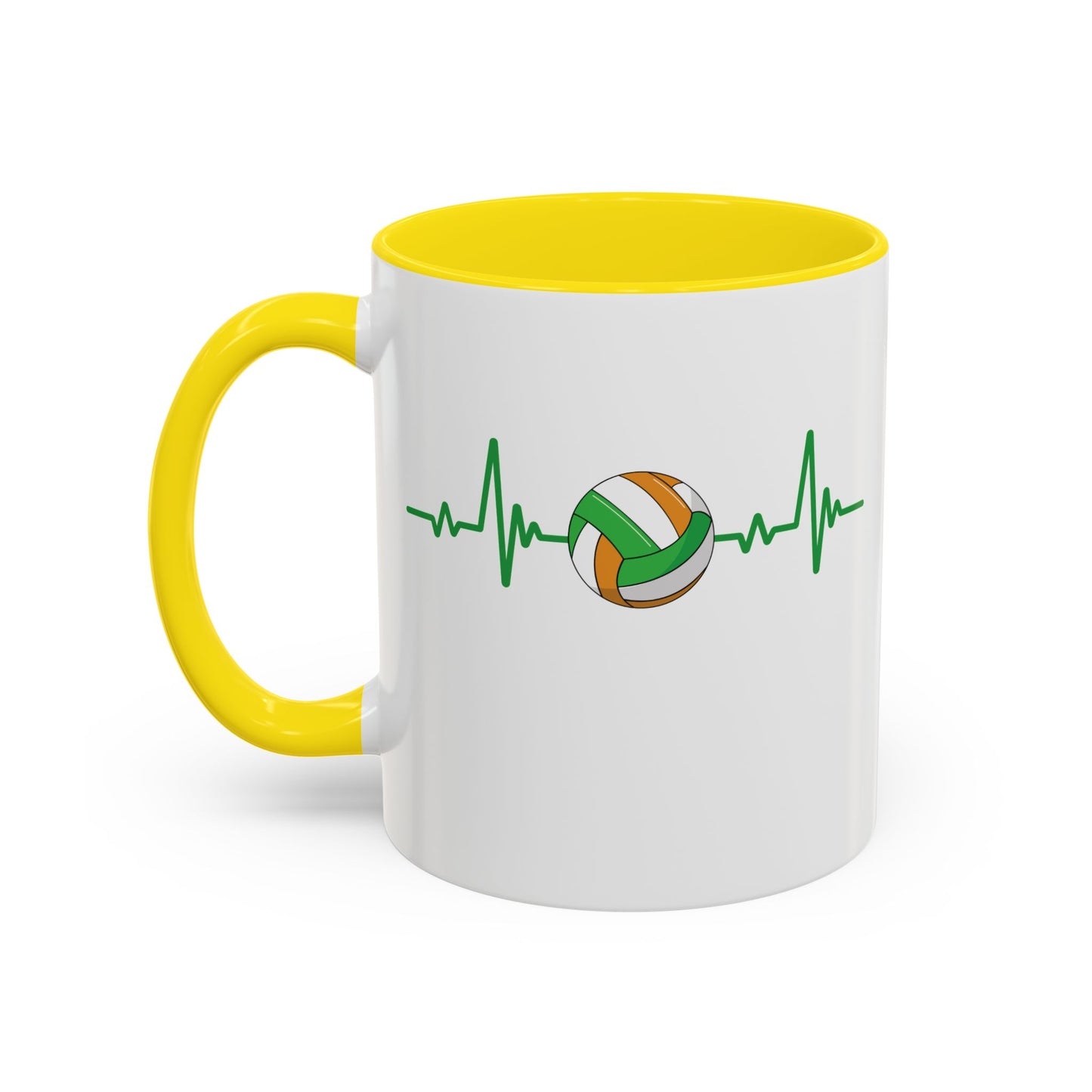Green, White & Gold Gaelic Heartbeat Coffee Mug