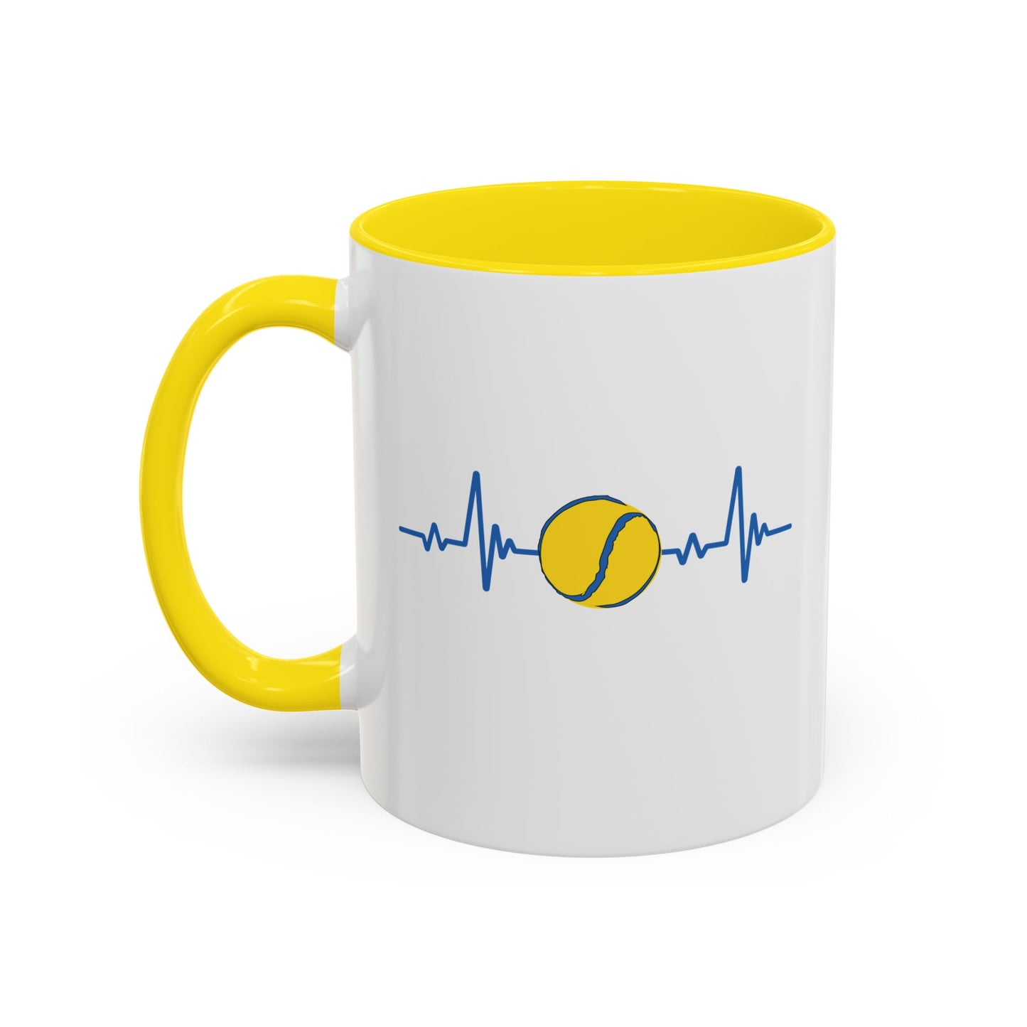 Yellow & Blue Sliotar Heartbeat Coffee Mug