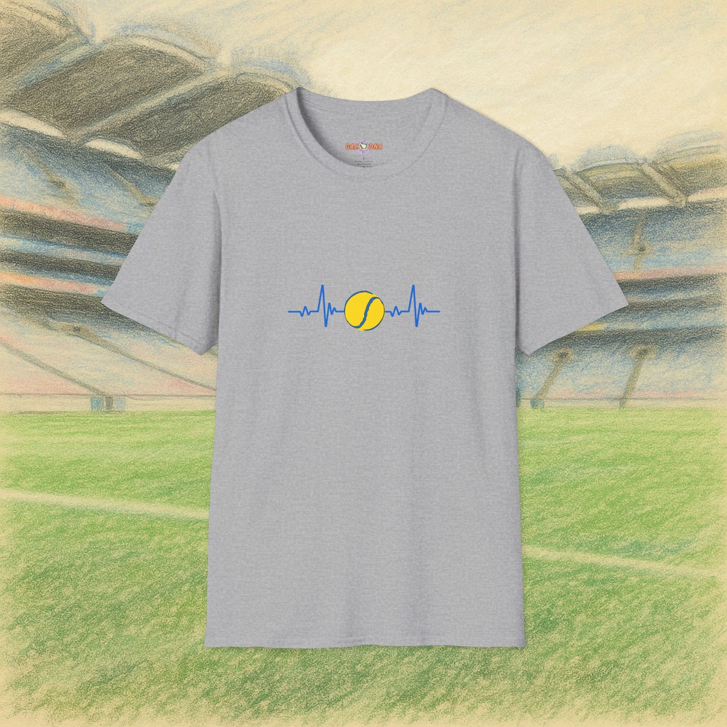 Yellow & Blue Sliotar Heartbeat Tee
