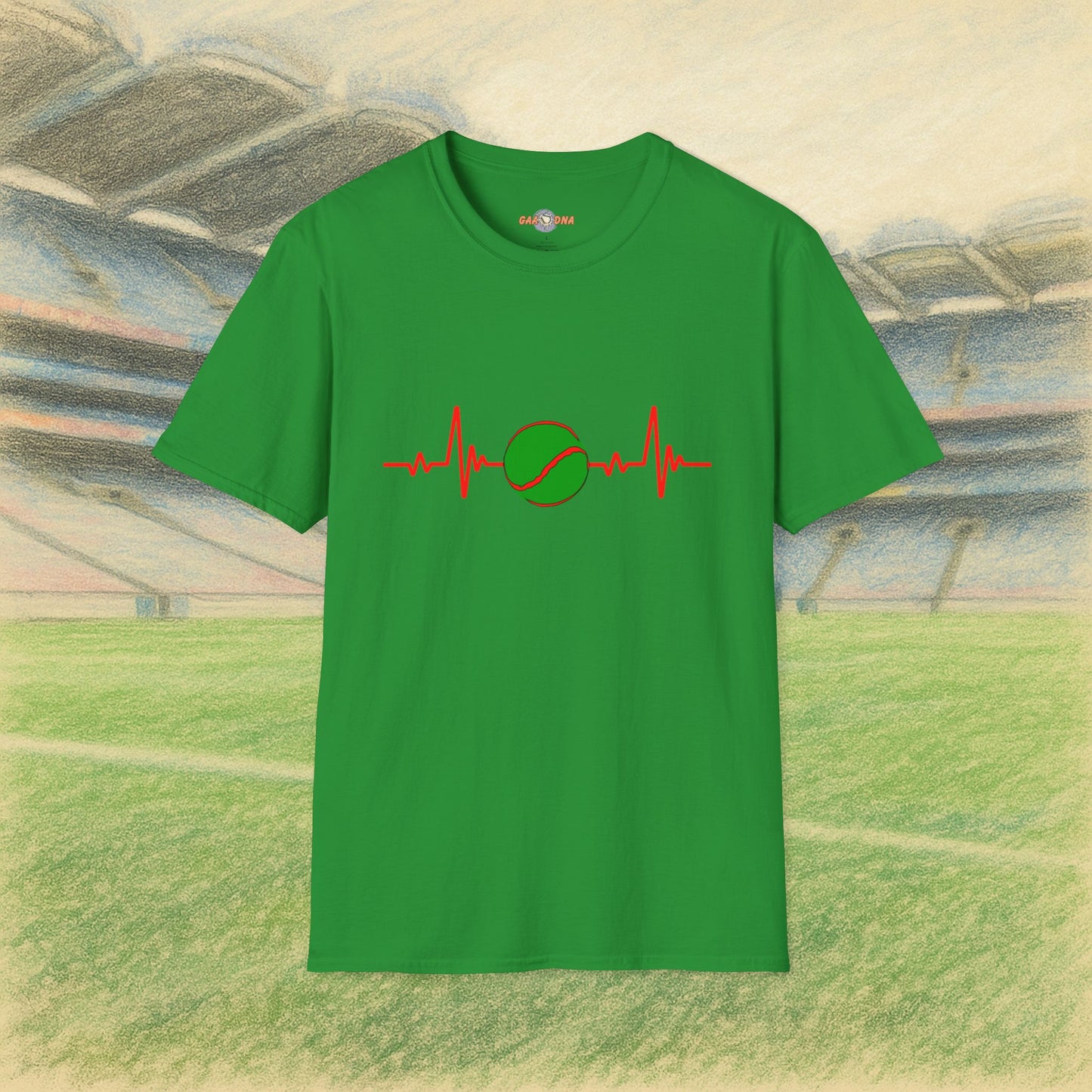Red & Green Sliotar Heartbeat Tee