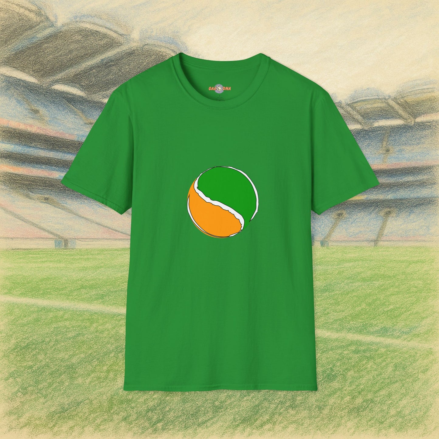 Customise Green, White & Gold Sliotar Tee