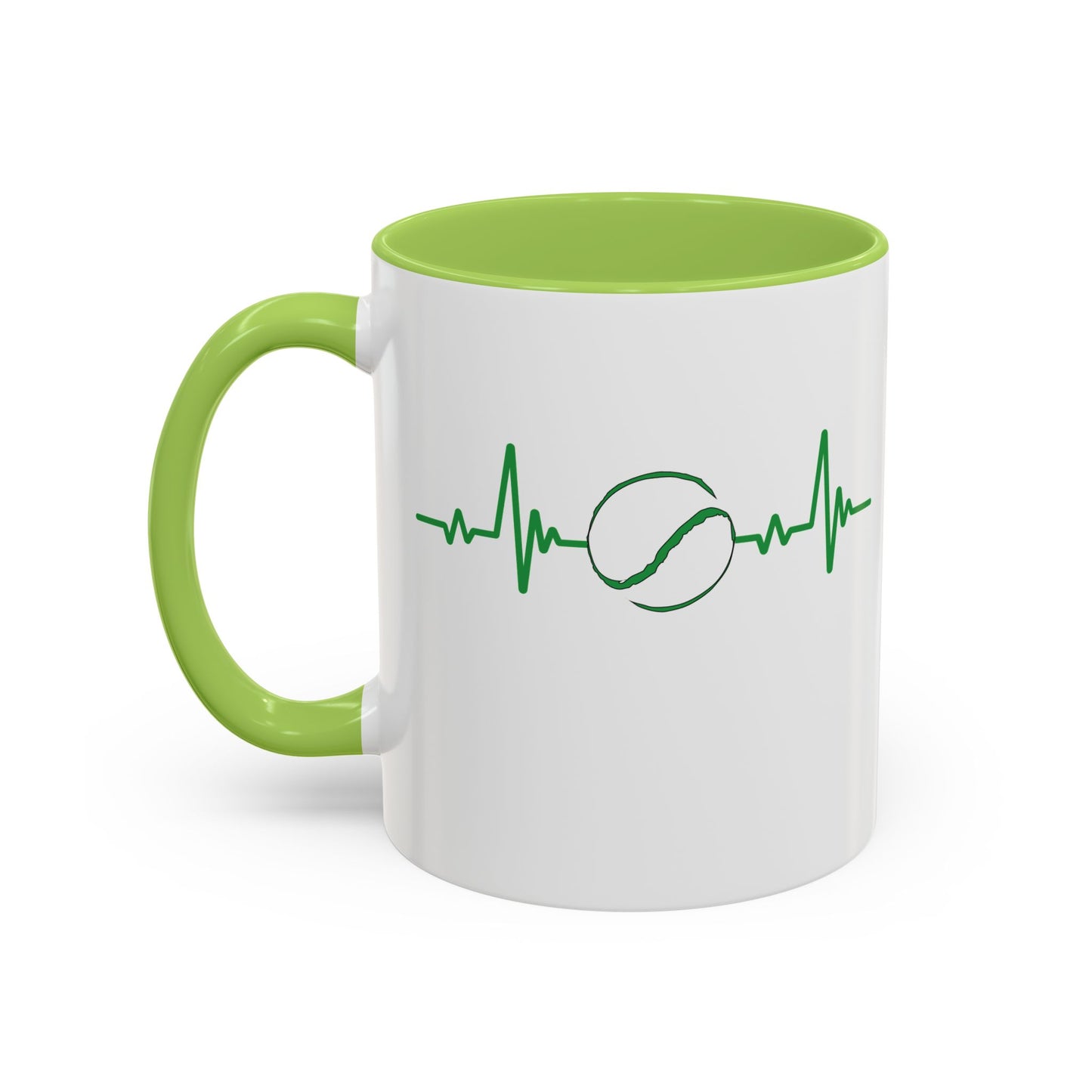 Green & White Sliotar Heartbeat Coffee Mug
