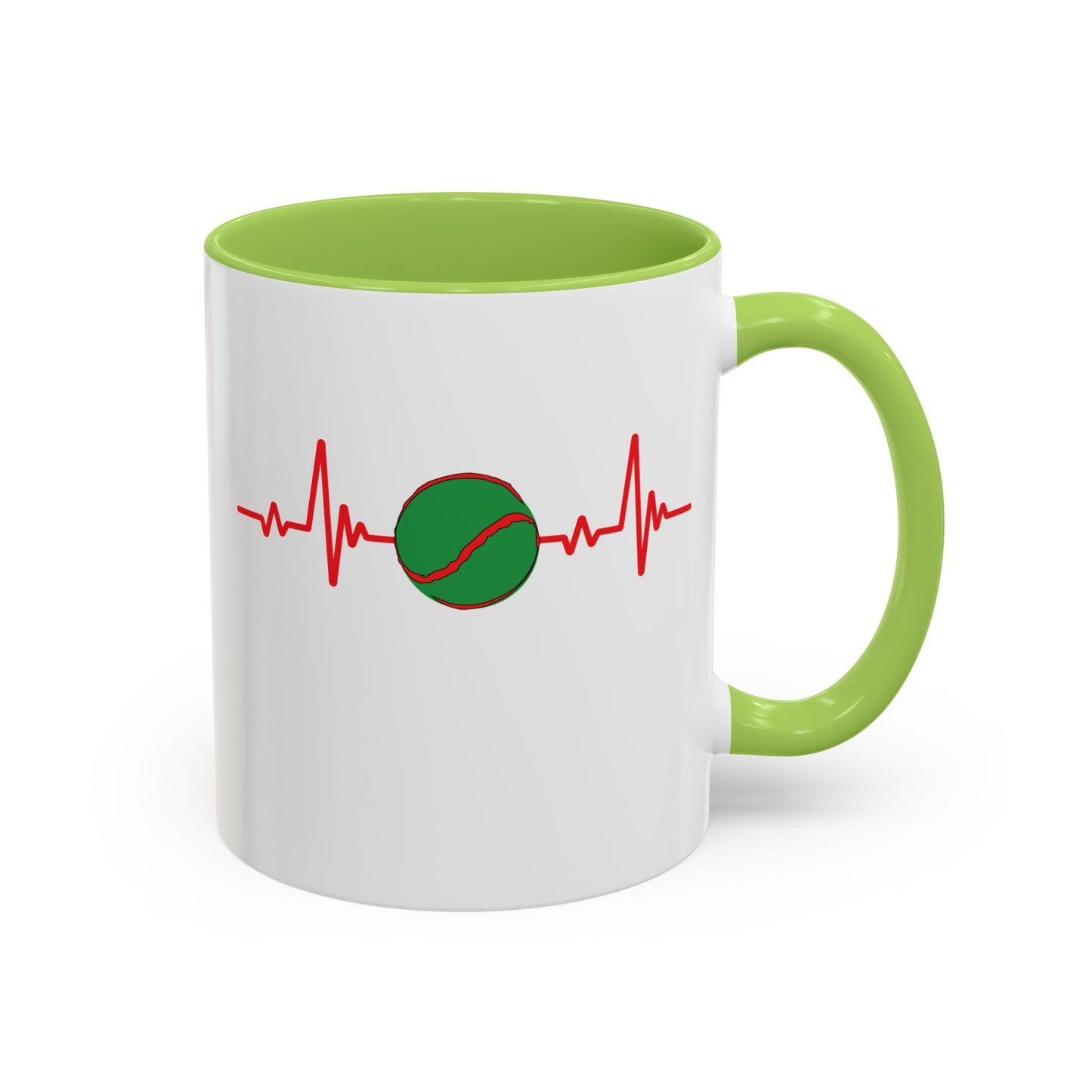 Red & Green Sliotar Heartbeat Coffee Mug