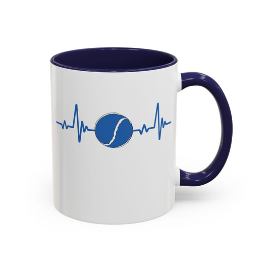 Blue & White Sliotar Heartbeat Coffee Mug