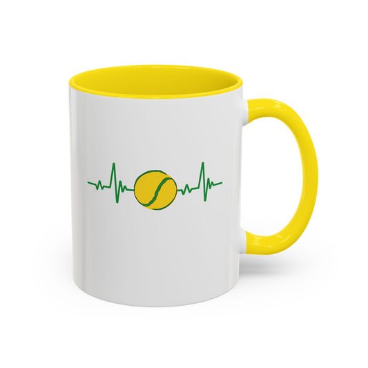 Green & Yellow Sliotar Heartbeat Coffee Mug