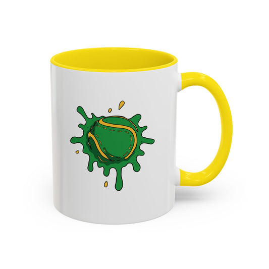 Green & Yellow Sliotar Splat! Coffee Mug
