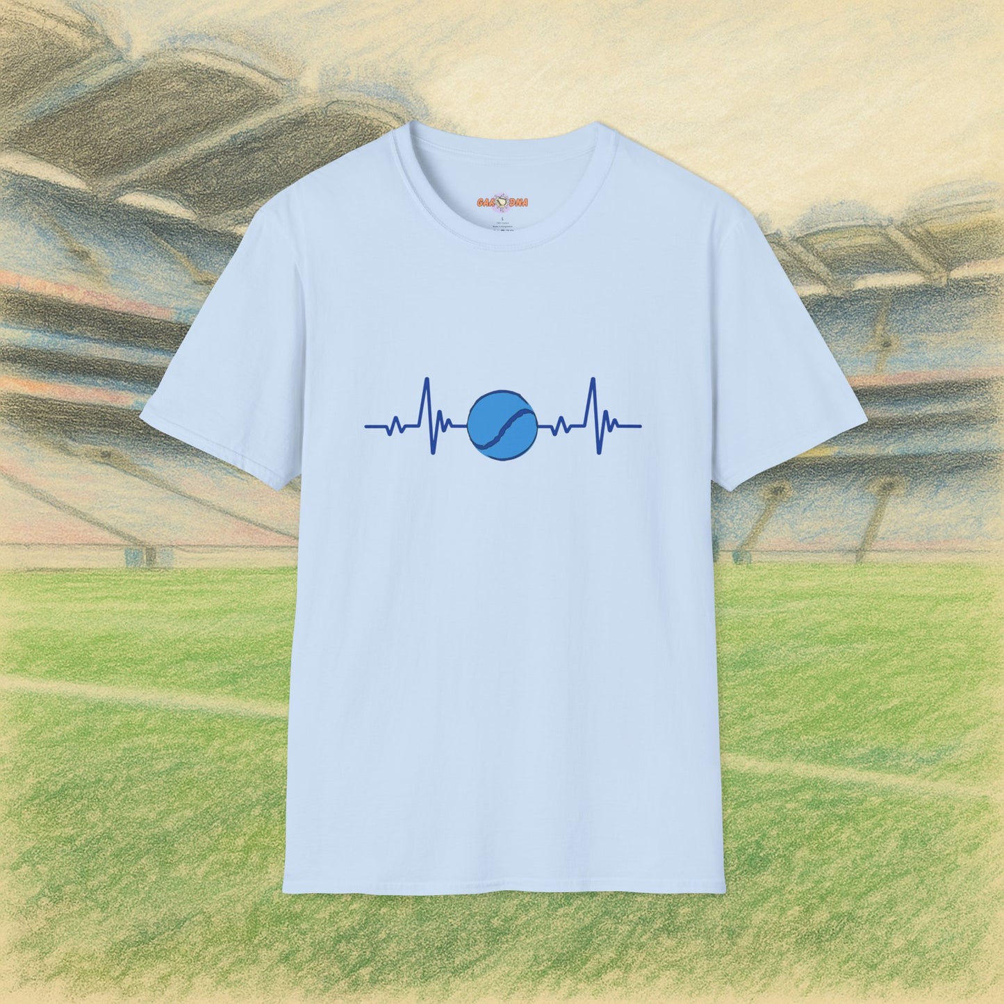 Navy & Blue Sliotar Heartbeat Tee