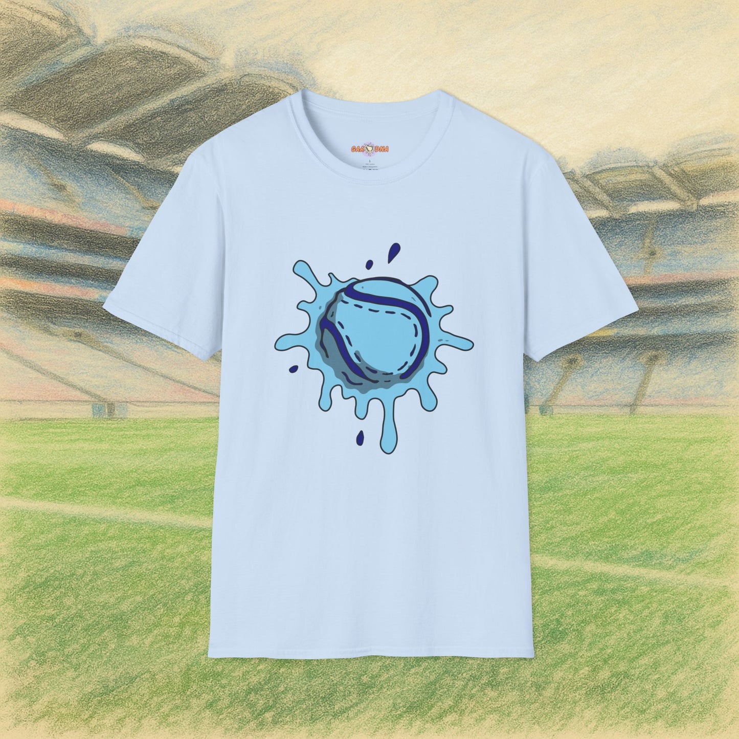 Navy and Blue Sliotar Splat! Tee