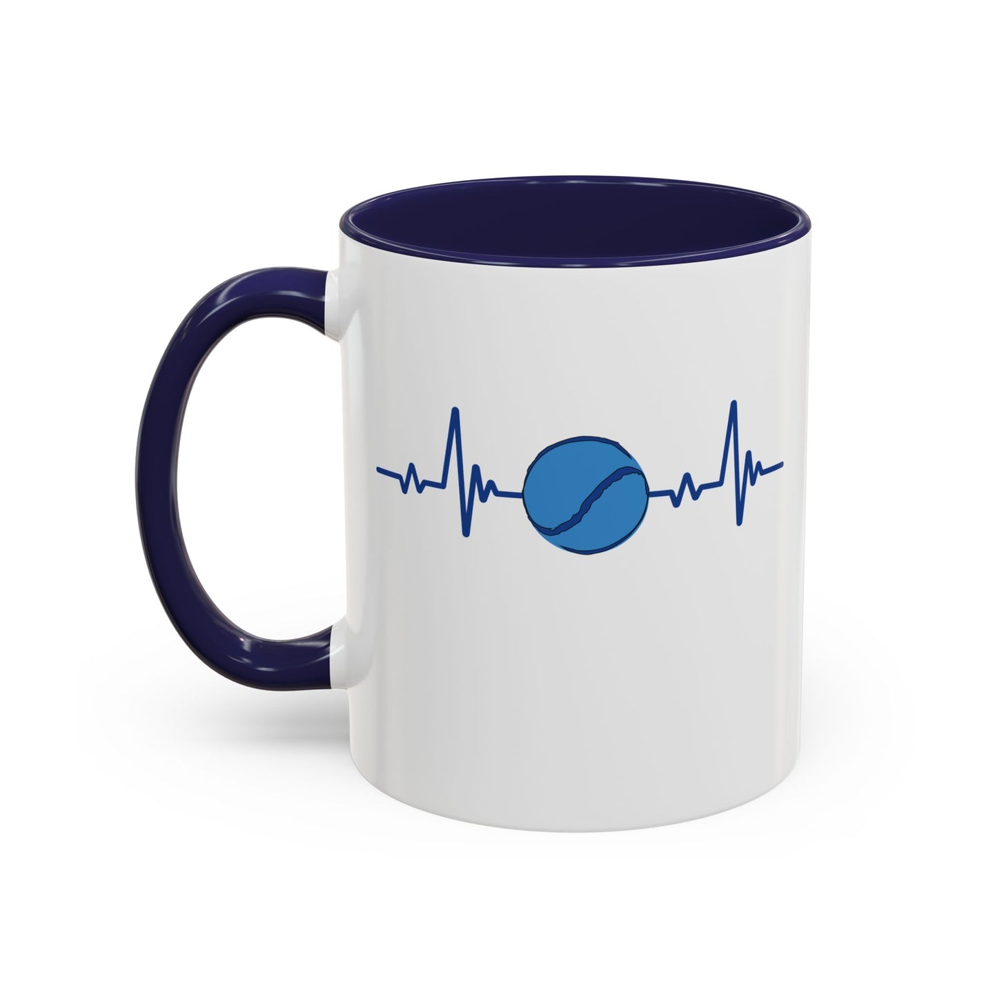 Navy & Blue Sliotar Heartbeat Coffee Mug