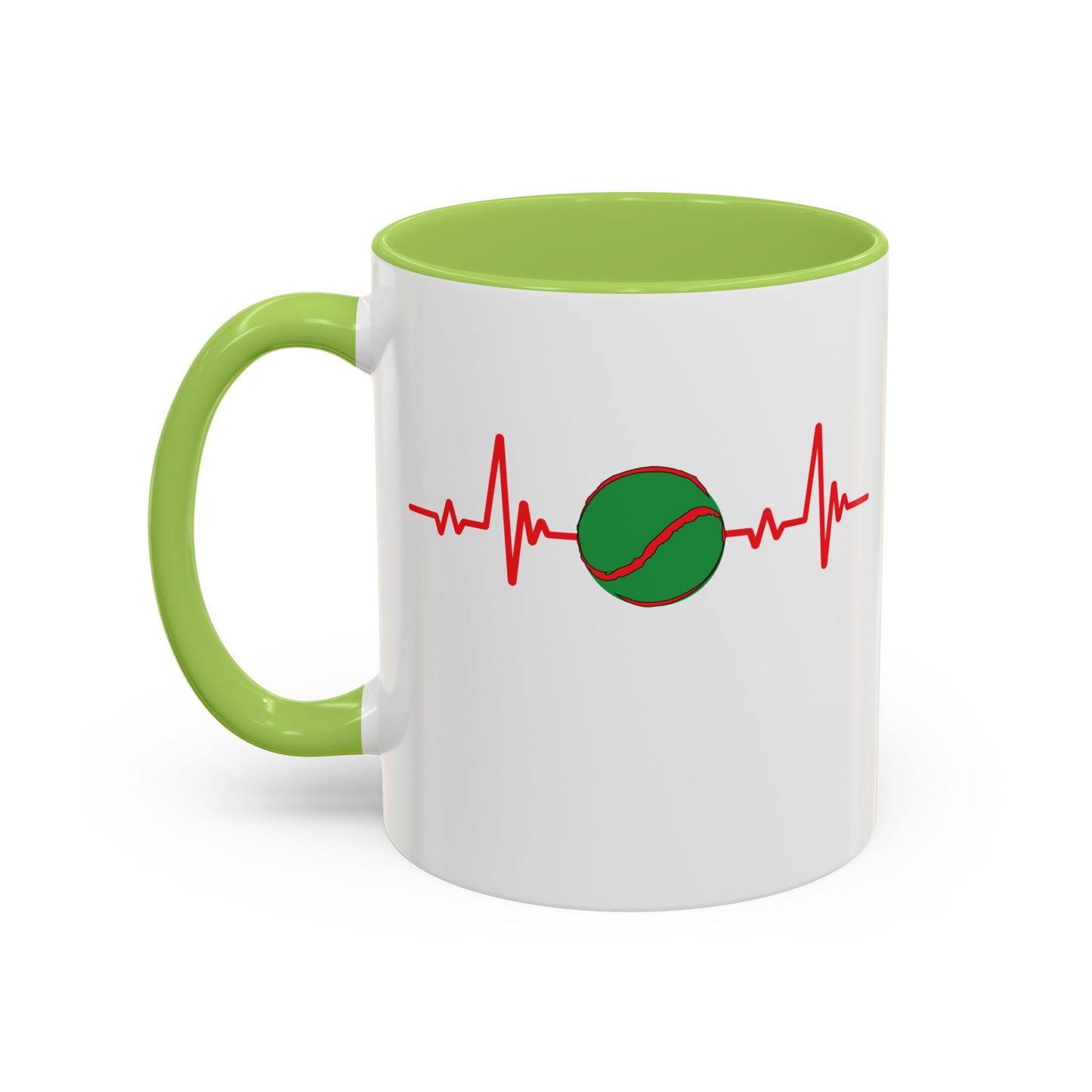 Red & Green Sliotar Heartbeat Coffee Mug