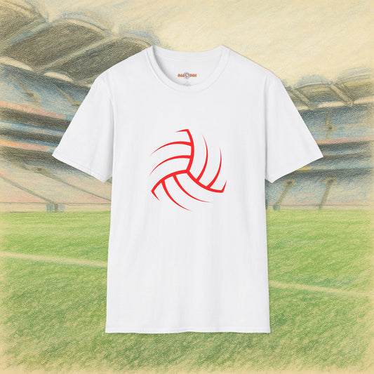 Customise Red & White Outline Gaelic Football