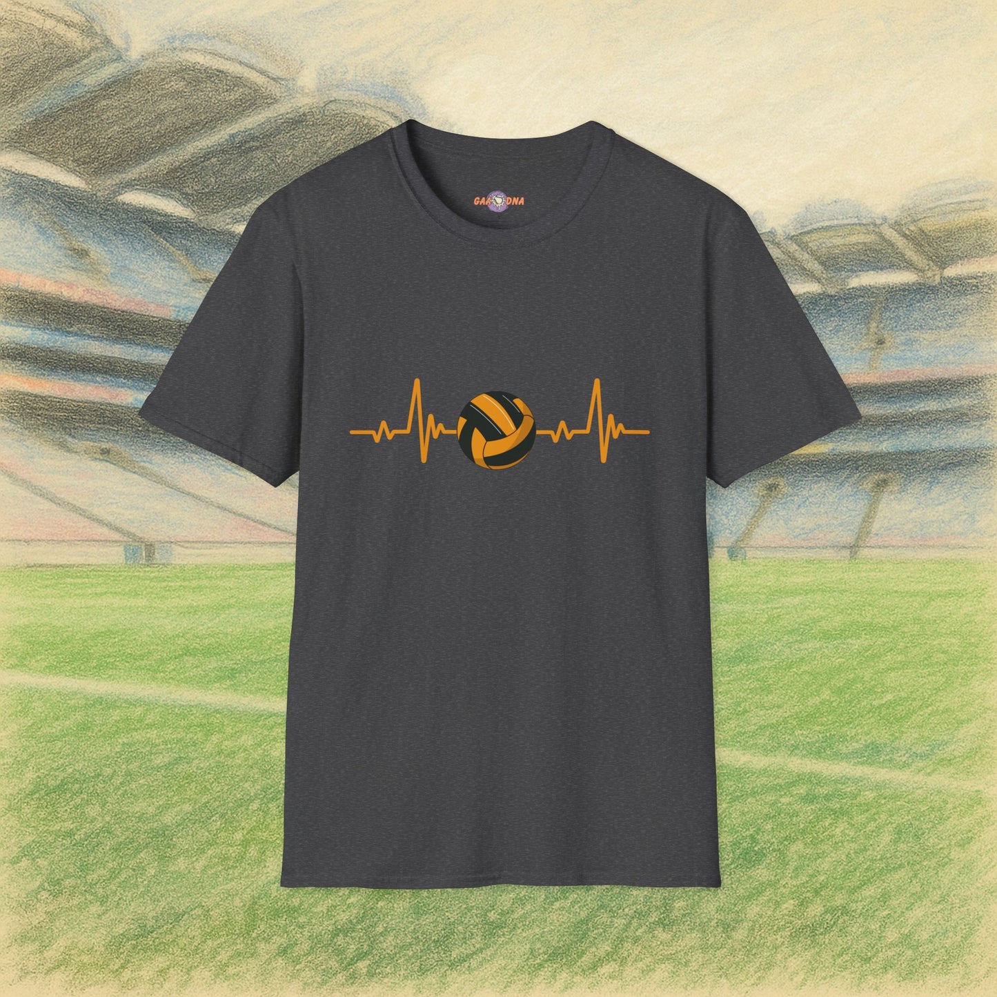 Black & Gold Gaelic Heartbeat Tee
