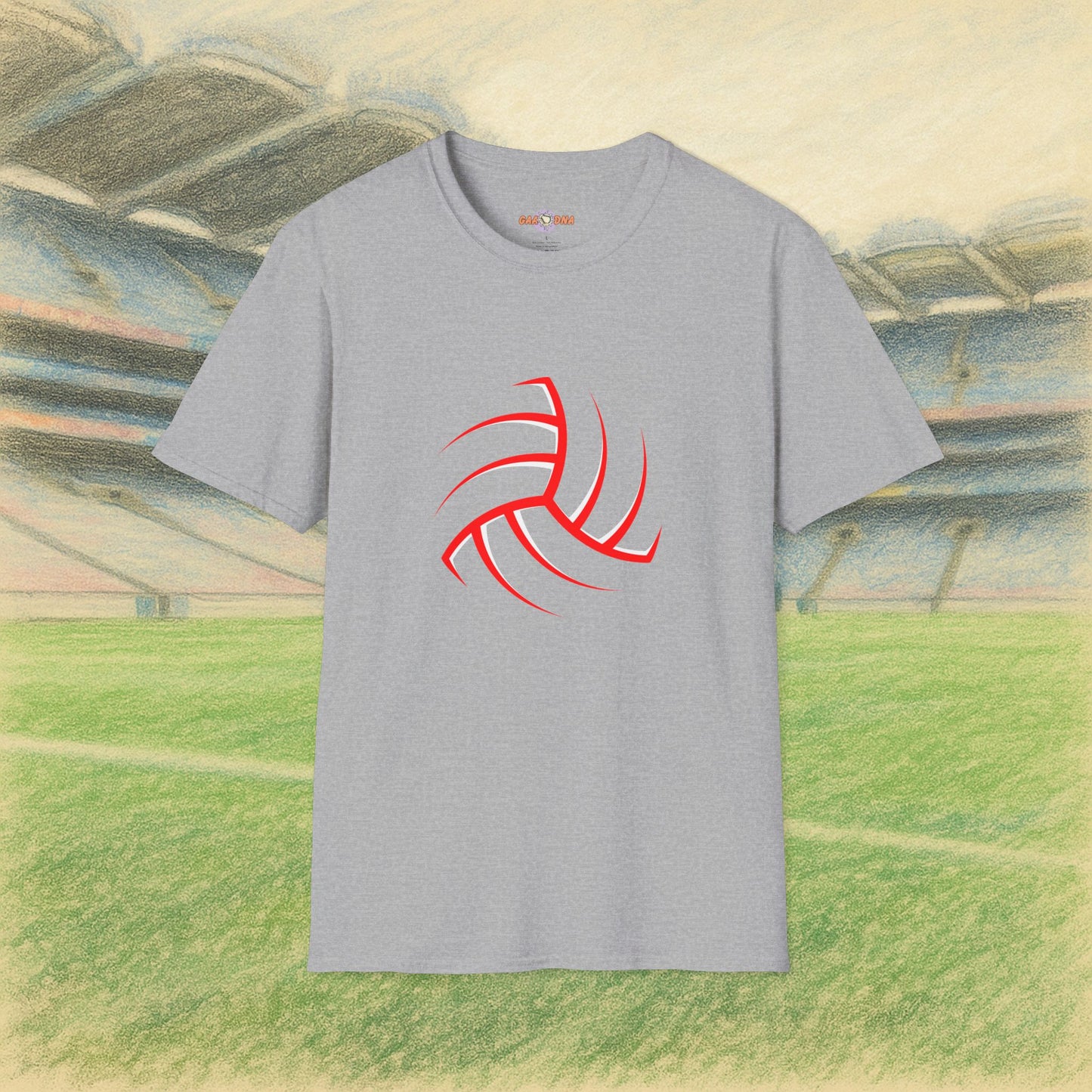 Customise Red & White Outline Gaelic Football