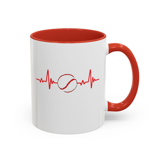 Red & White Sliotar Heartbeat Coffee Mug
